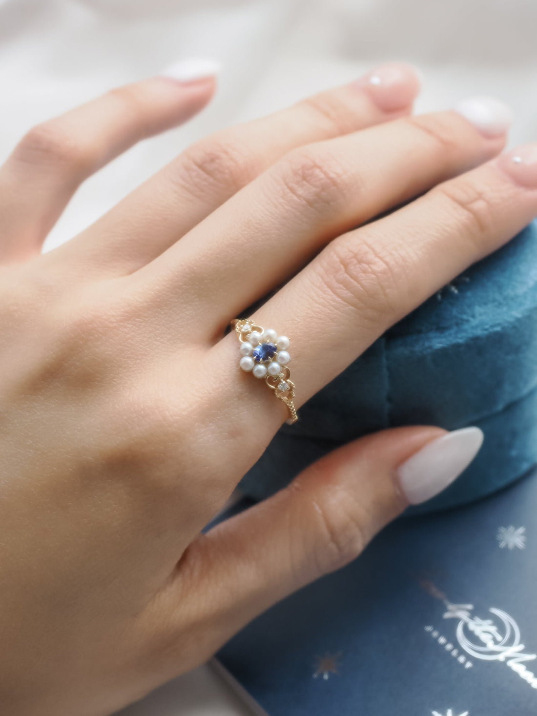 Georgia 14K Gold Tanzanite Cluster Ring