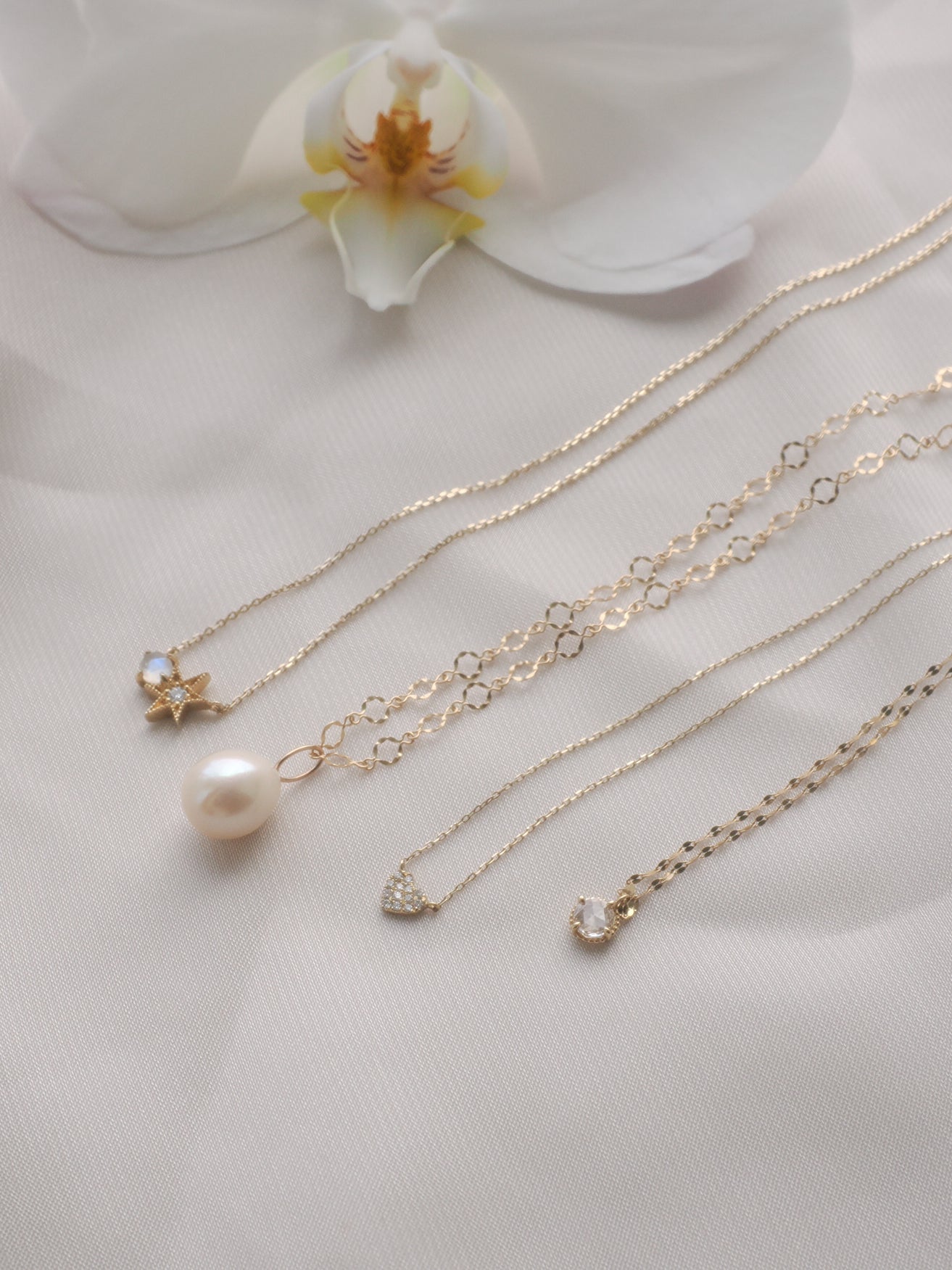 Ethereal 14K Yellow Gold Rose Cut Diamond Necklace