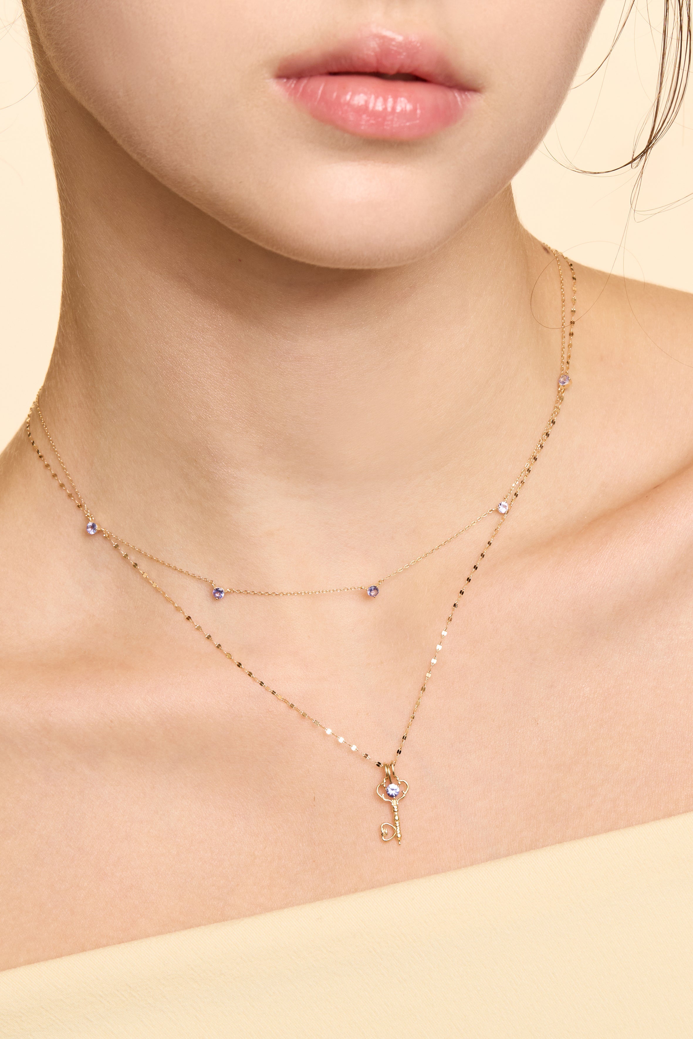 14K Gold Key Pendant