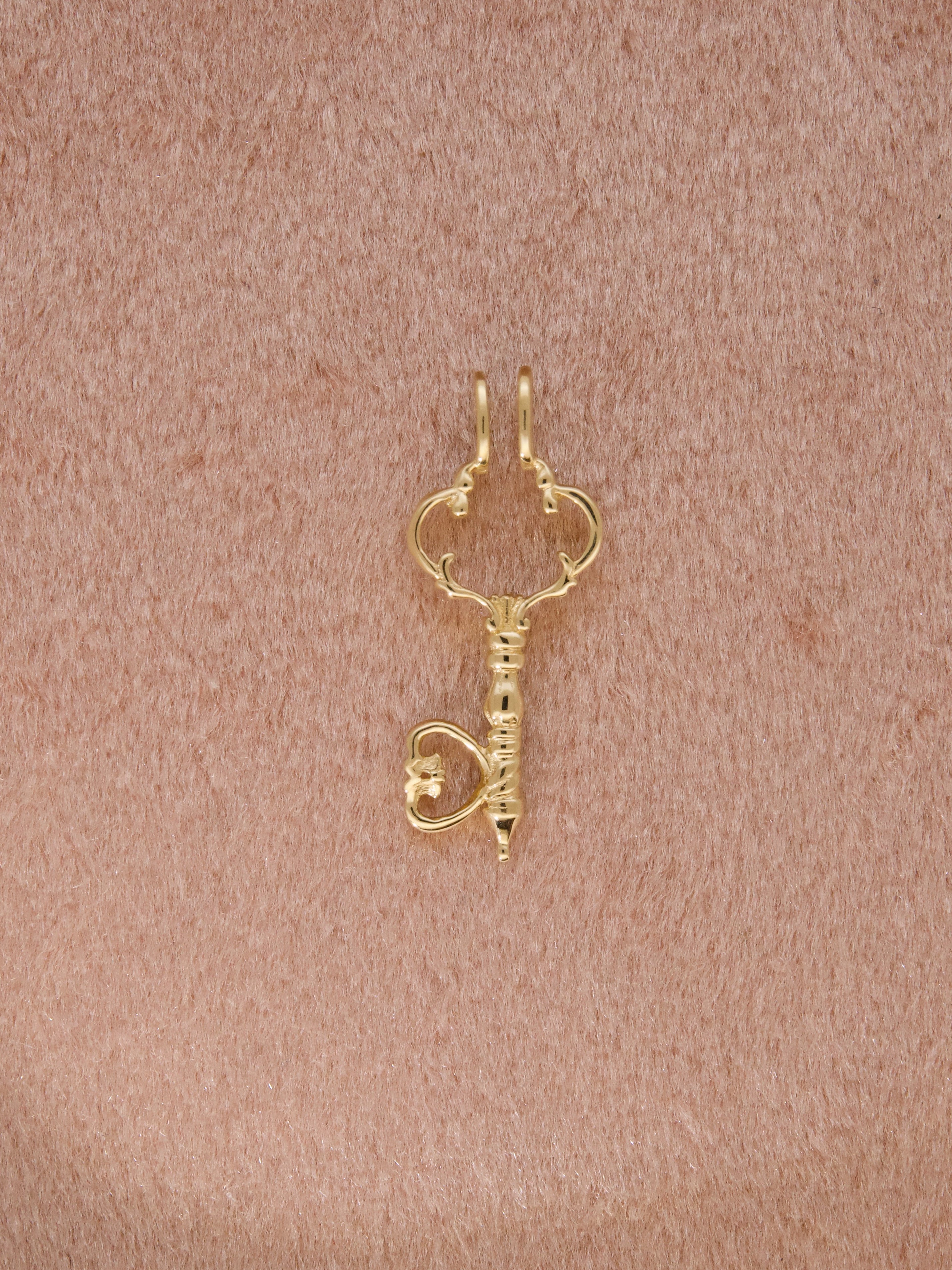 14K Gold Key Pendant