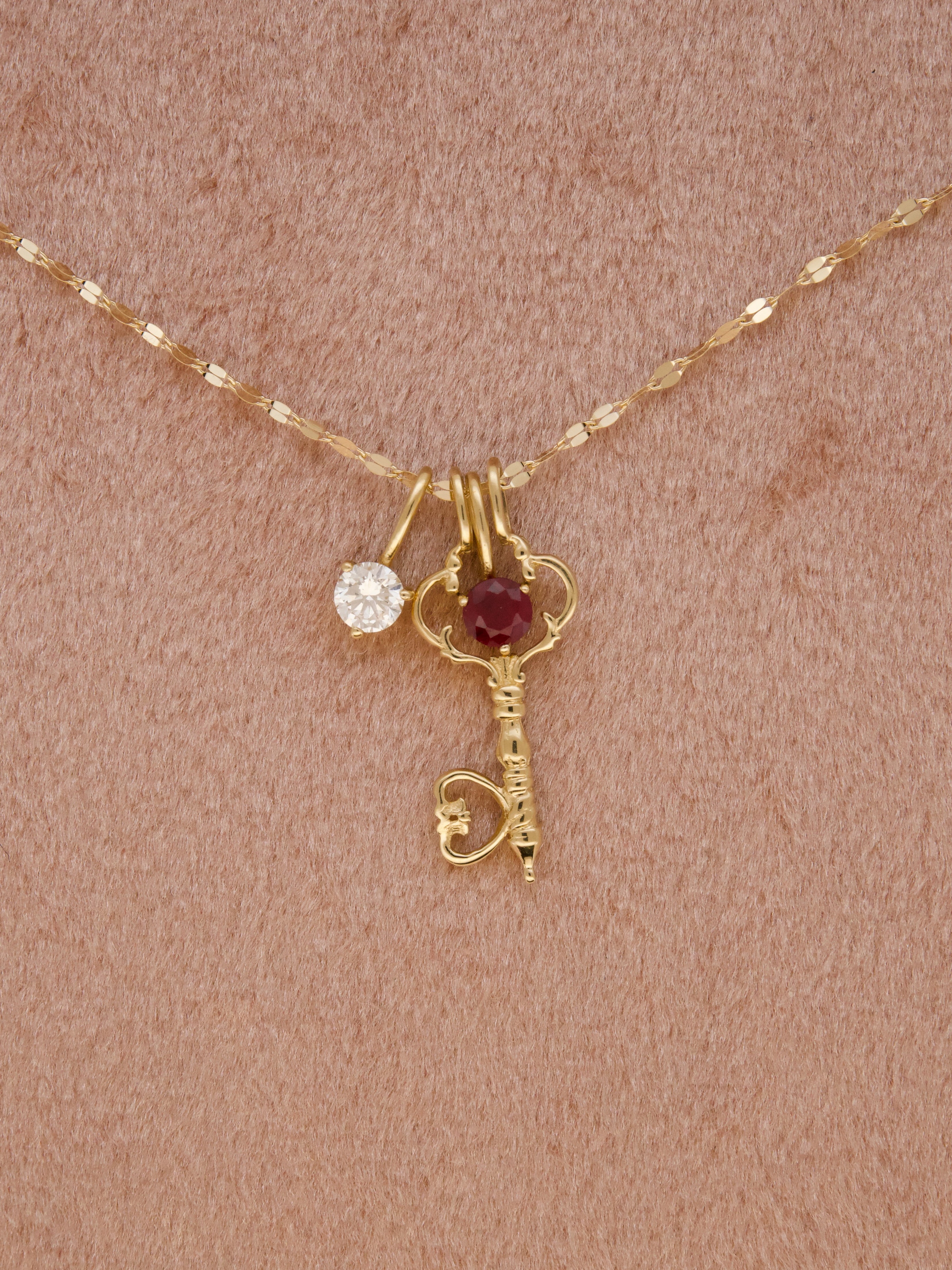 14K Gold Key Pendant