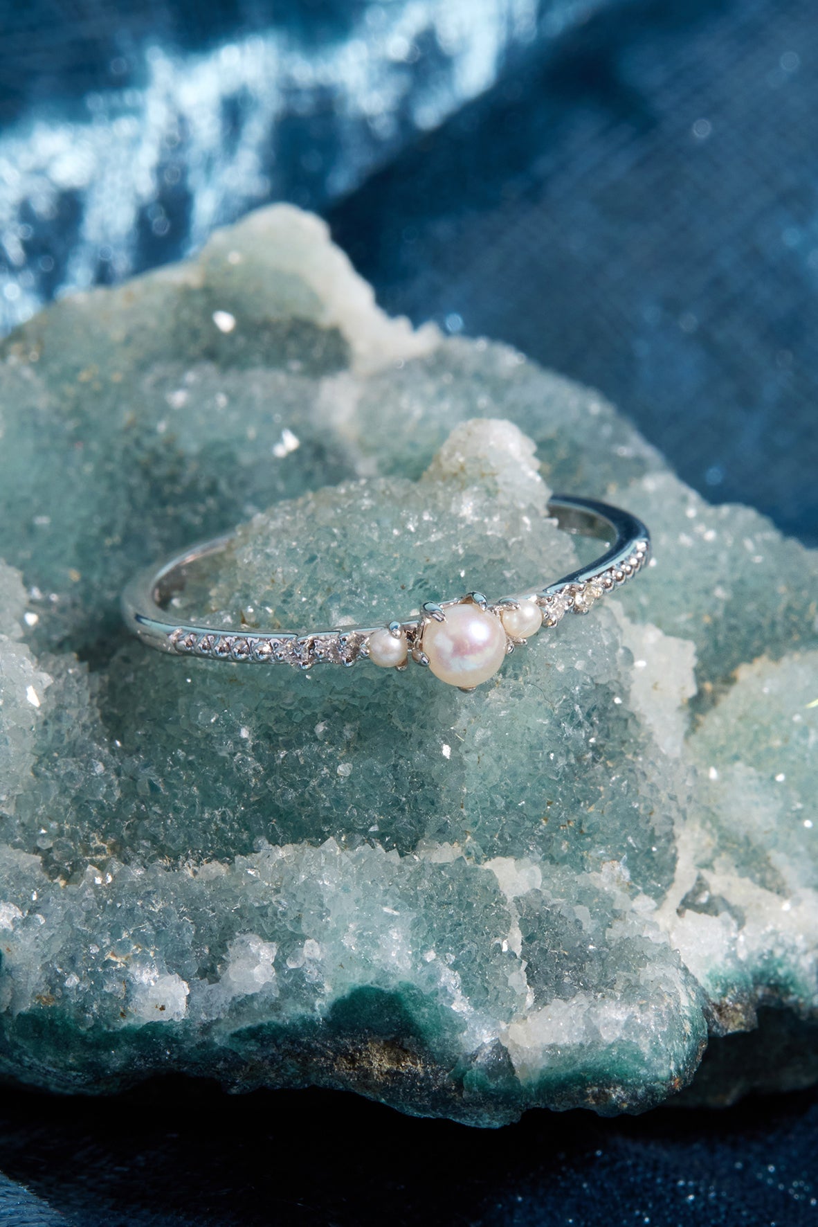 Ballerina Pearl & Diamond 14K White Gold Ring