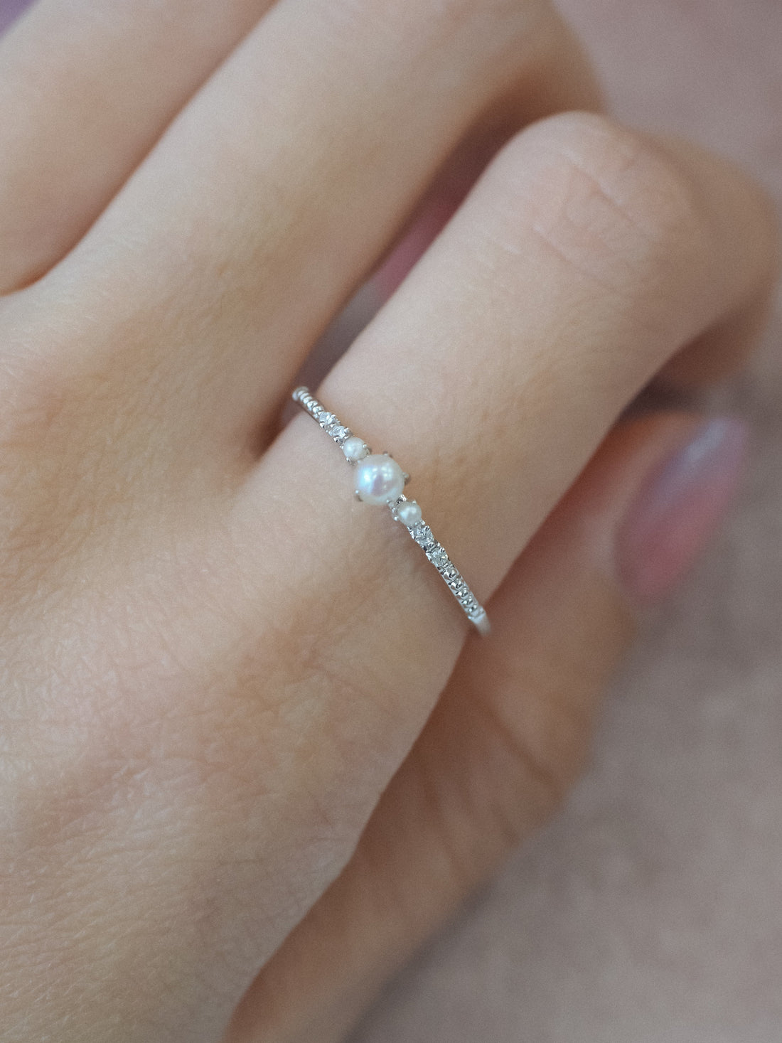 Ballerina Pearl & Diamond 14K White Gold Ring