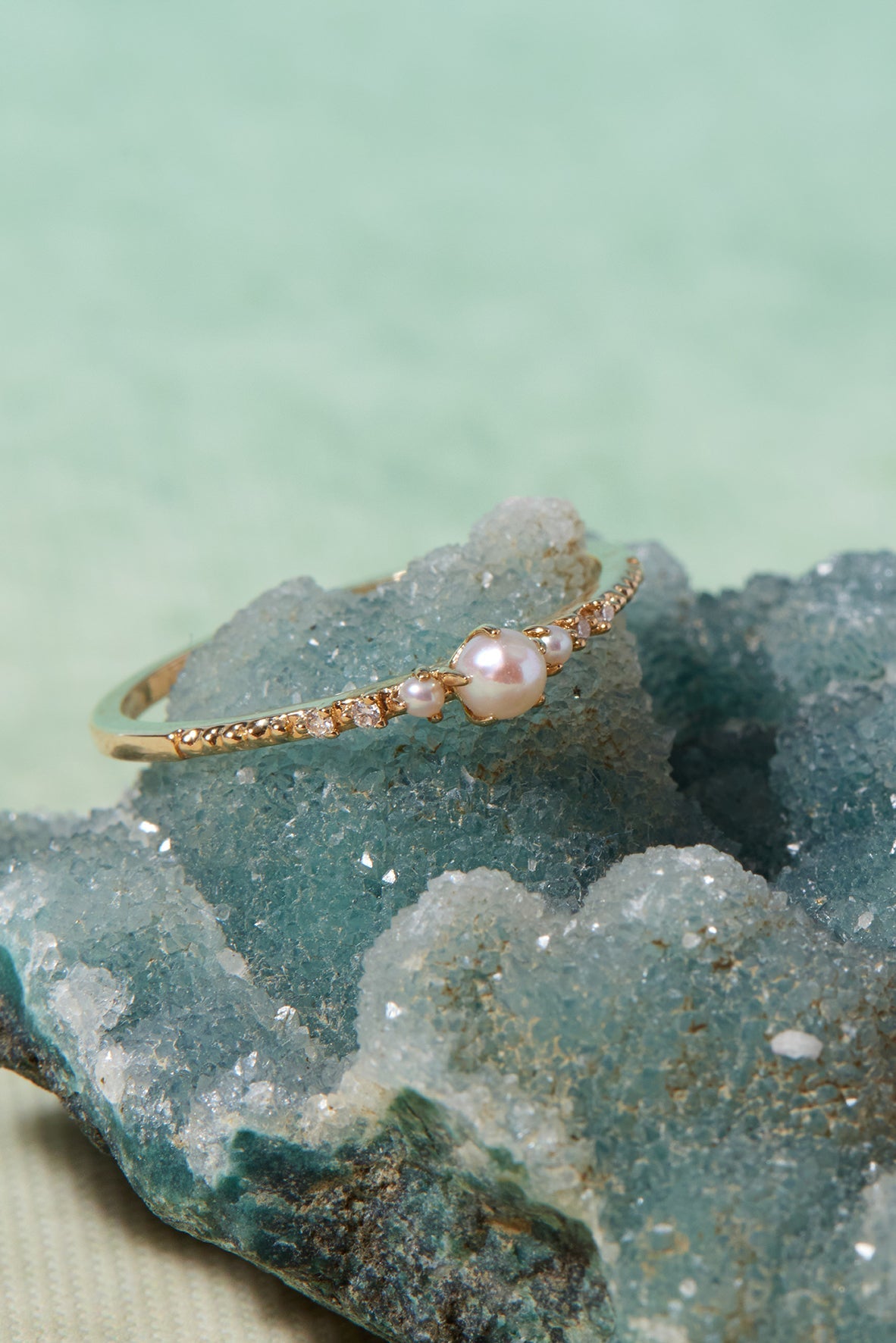 Ballerina Pearl & Diamond 14K Yellow Gold Ring