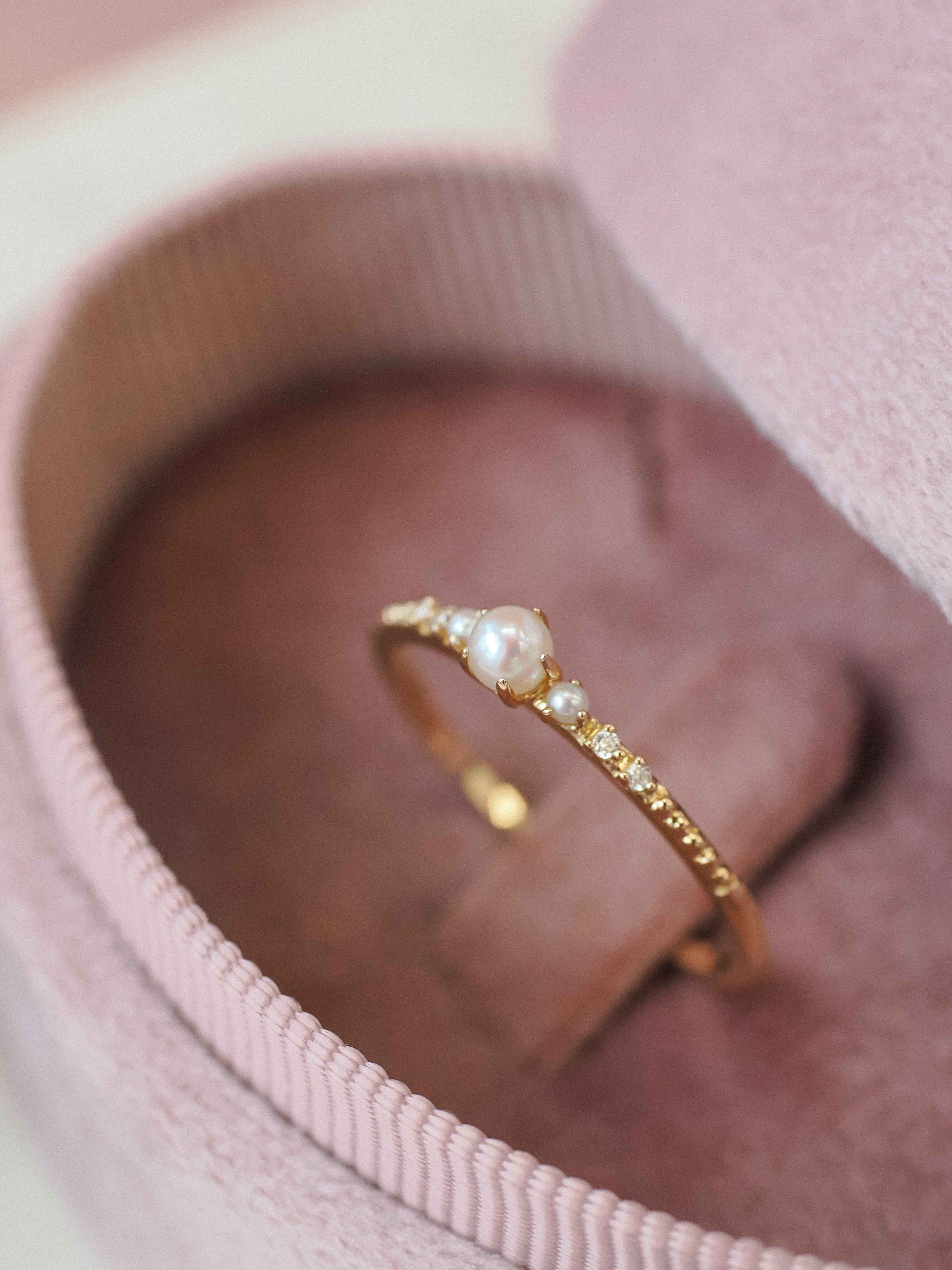Ballerina Pearl & Diamond 14K Yellow Gold Ring