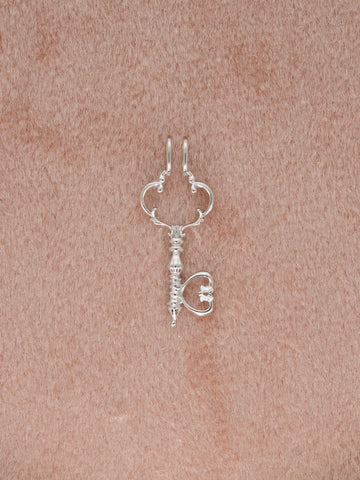 14K White Gold Key Pendant