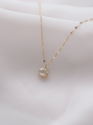 Ethereal 14K Yellow Gold Rose Cut Diamond Necklace