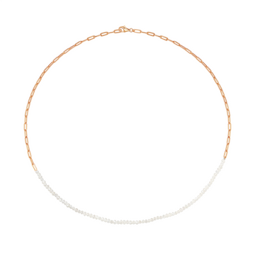 Freshwater Pearl Gold Link Necklace