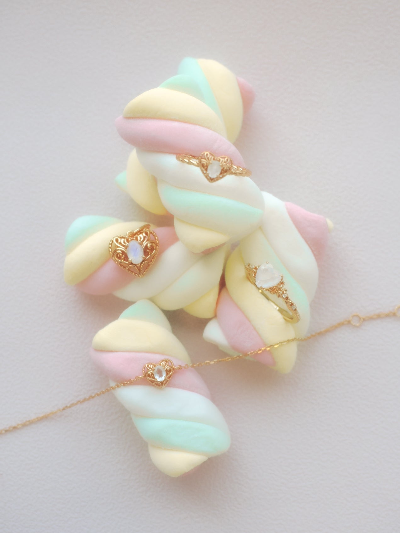 Moonstone Gold Heart Ring - Treasure