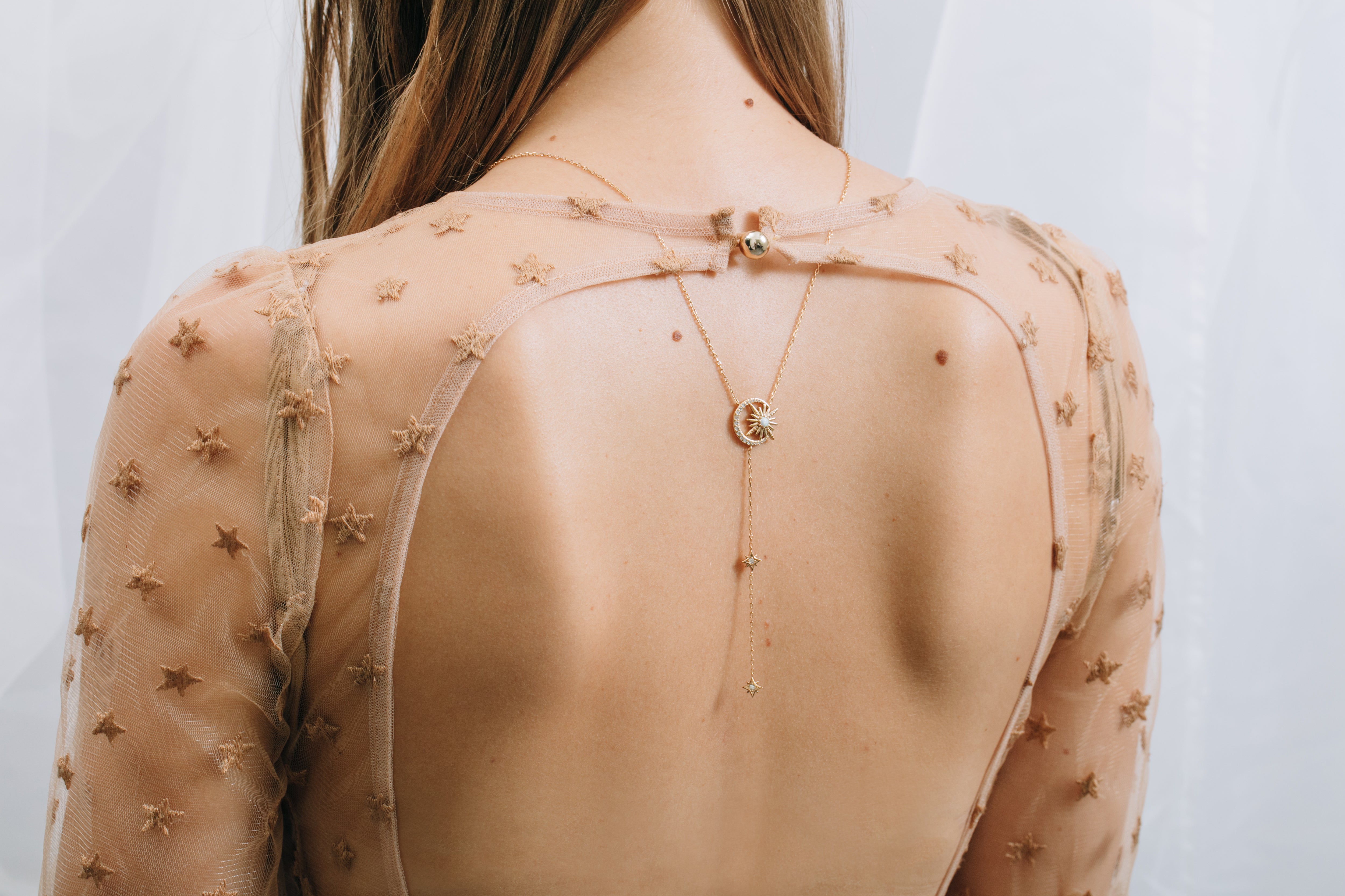 Opal Gold Lariat Necklace - New Eclipse