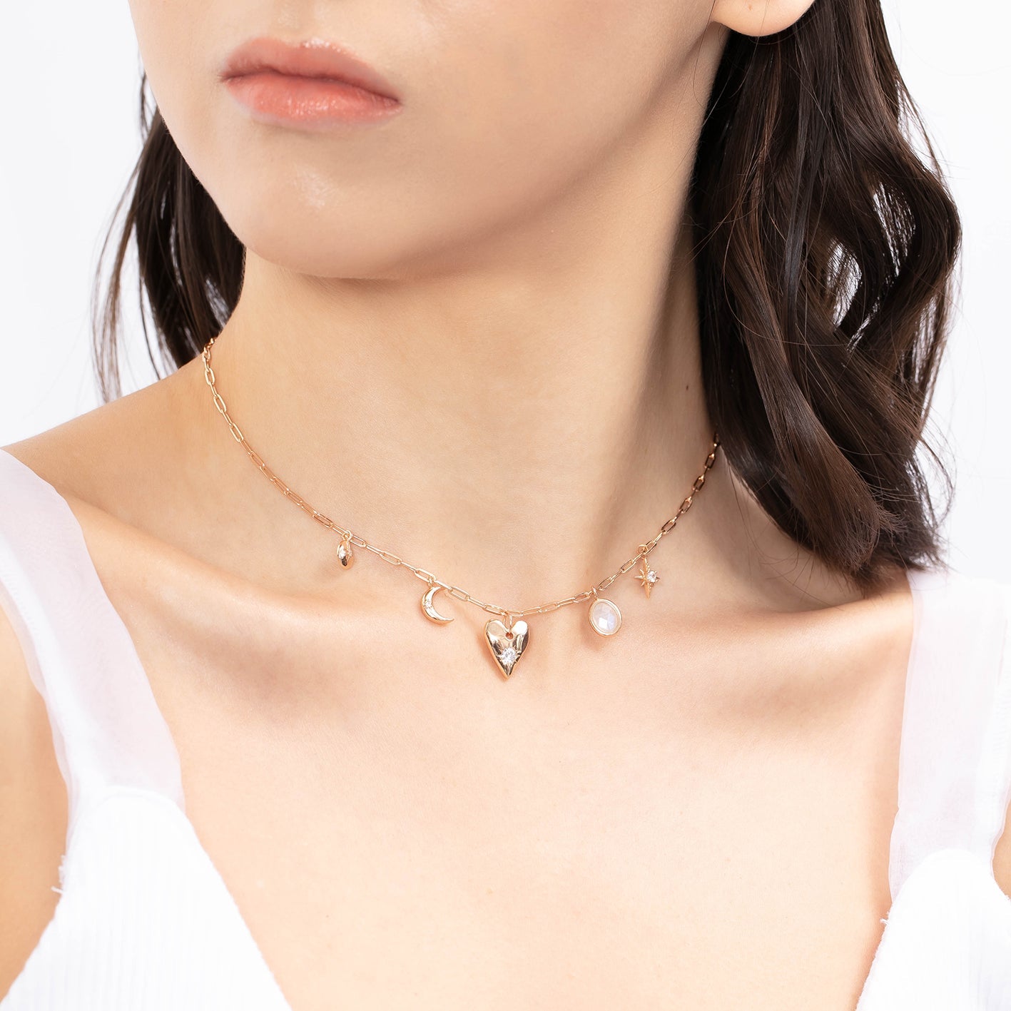 Moonstone Gold Choker - Heart Space