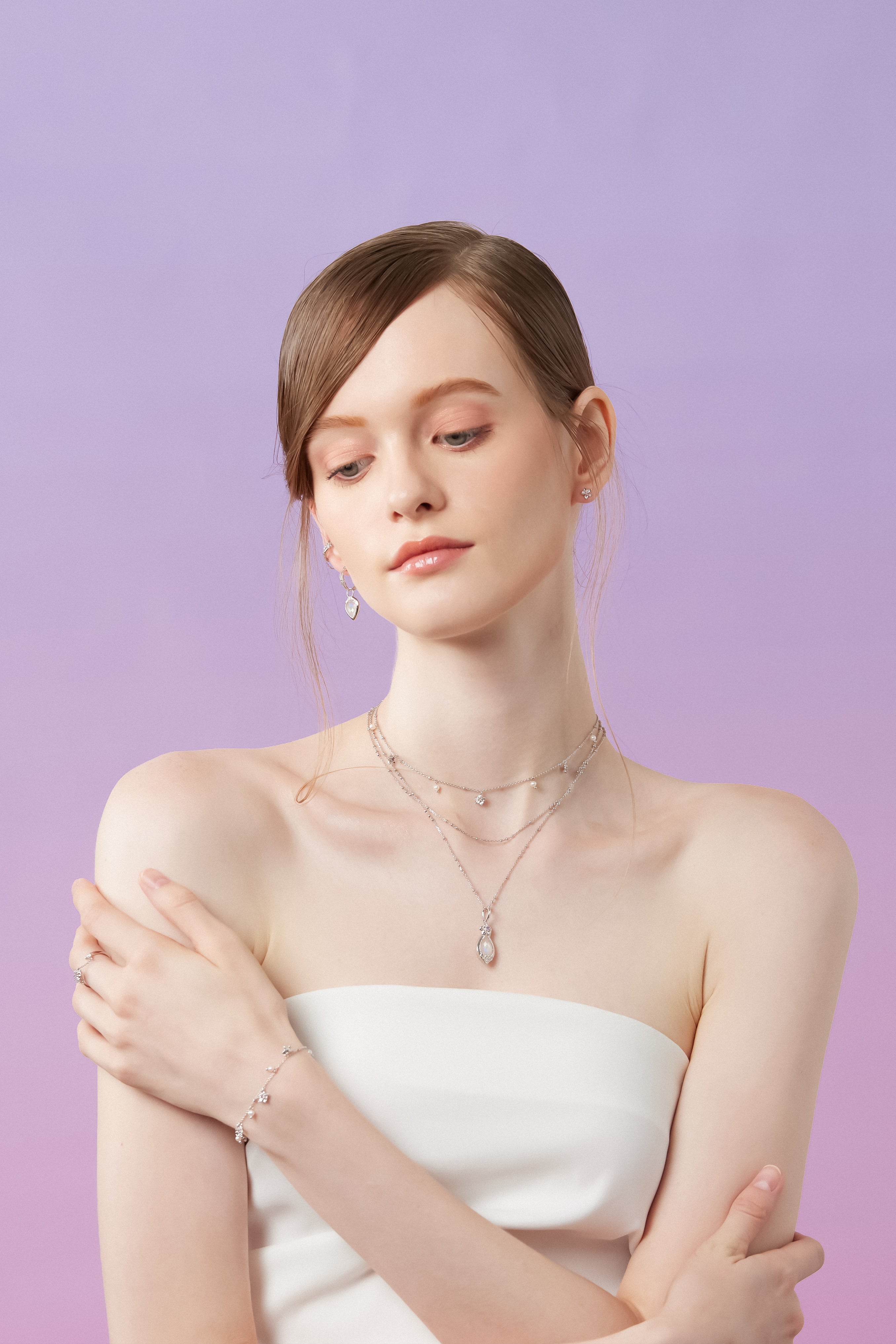 Freshwater Pearl Floral Silver Choker - Iris