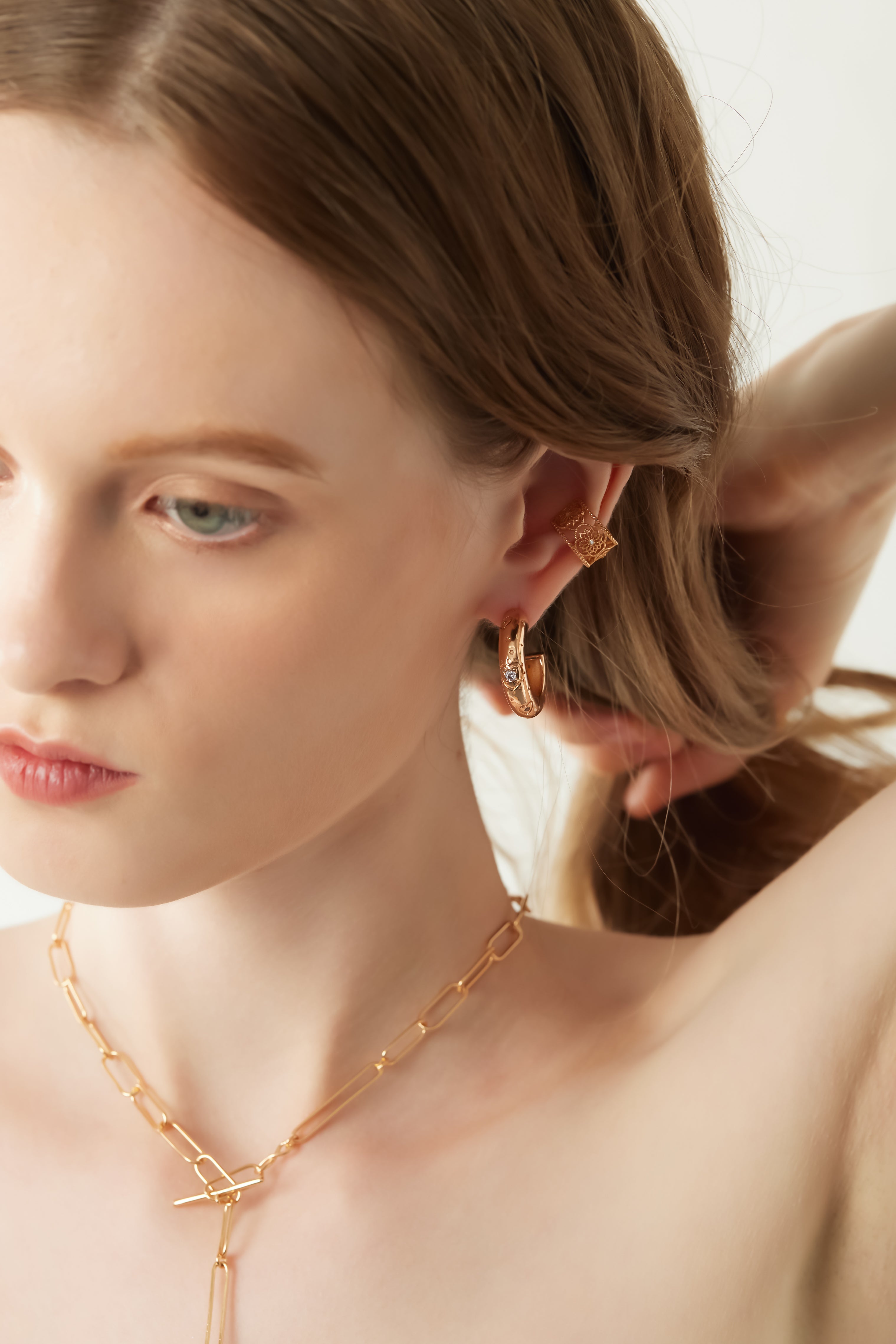 Chunky Hoop Gold Earrings - Carol