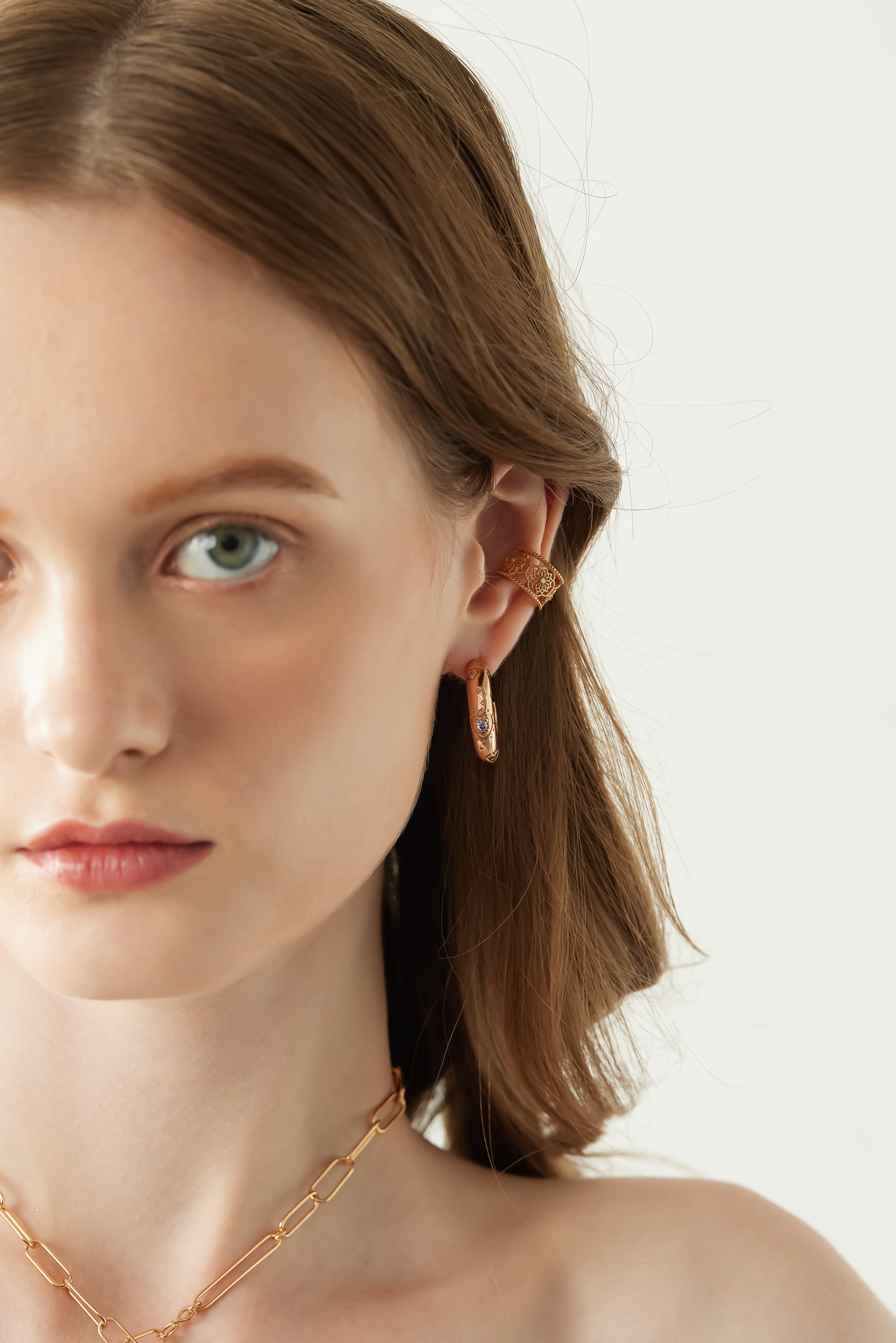 Chunky Hoop Gold Earrings - Carol