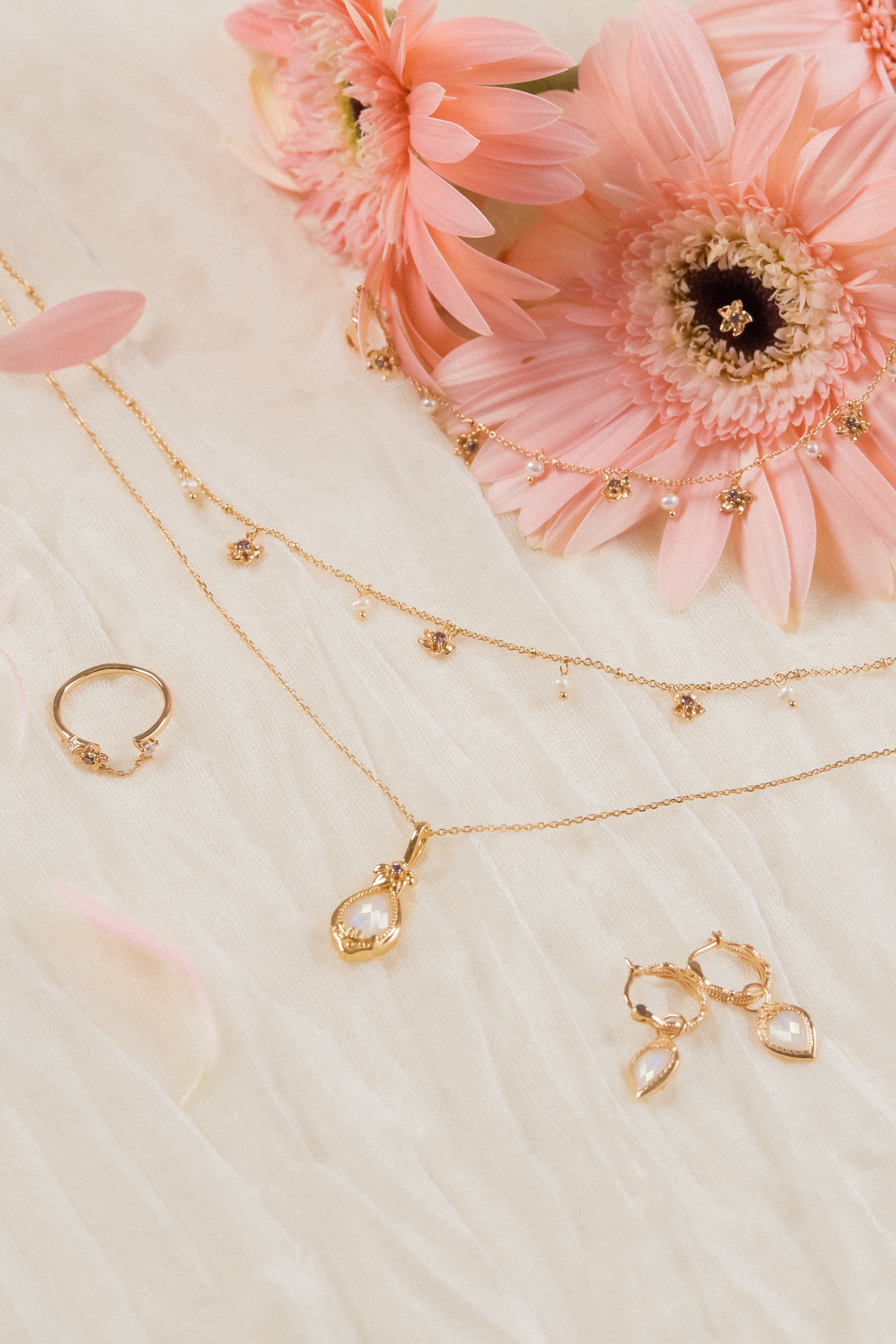 Freshwater Pearl Floral Gold Choker - Iris