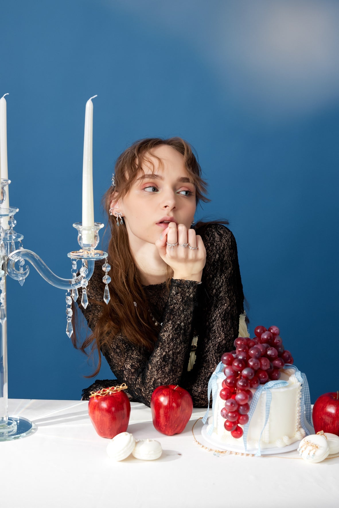 Blue Topaz Silver Bow Dangle Earrings - Alice