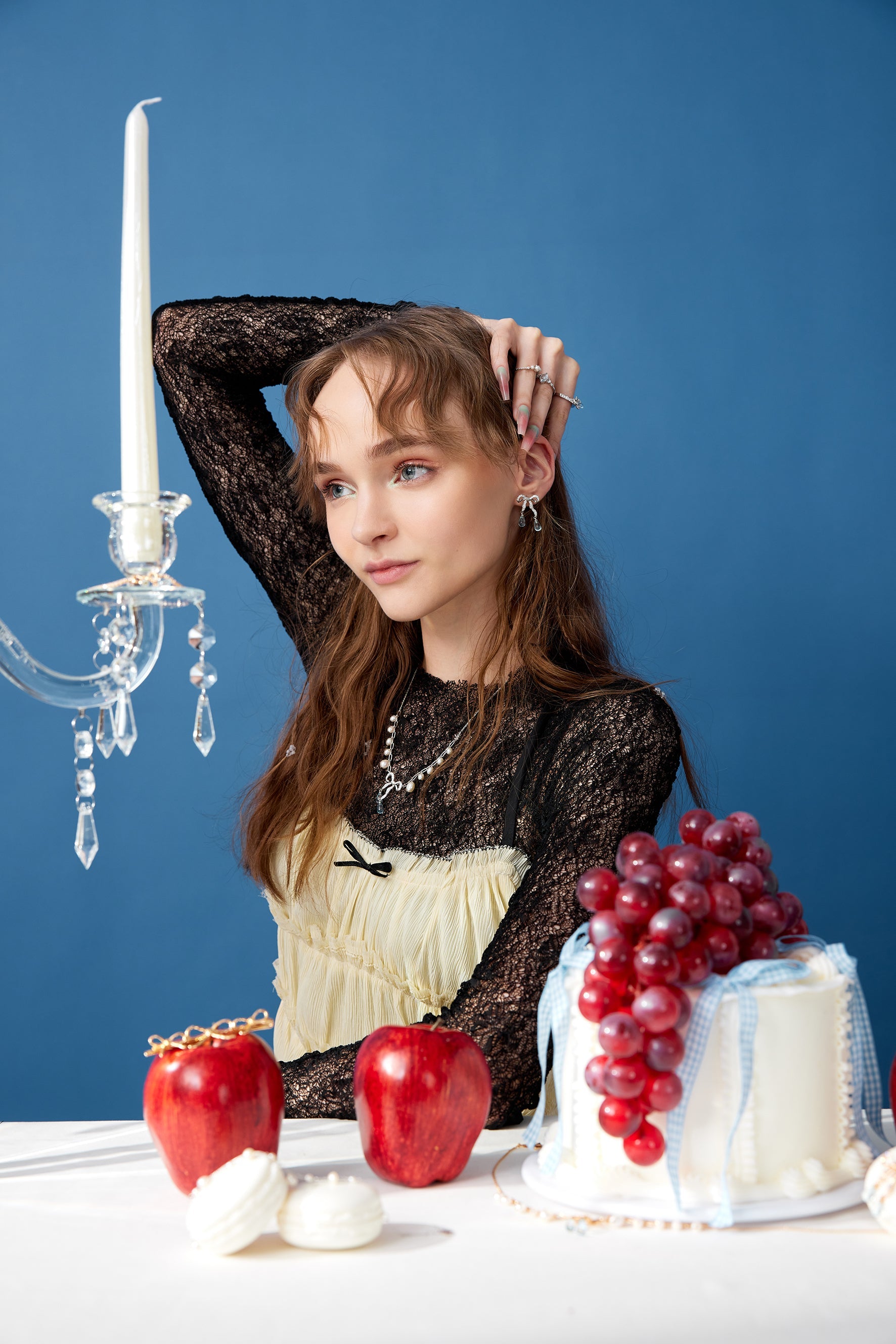 Blue Topaz Silver Bow Dangle Earrings - Alice