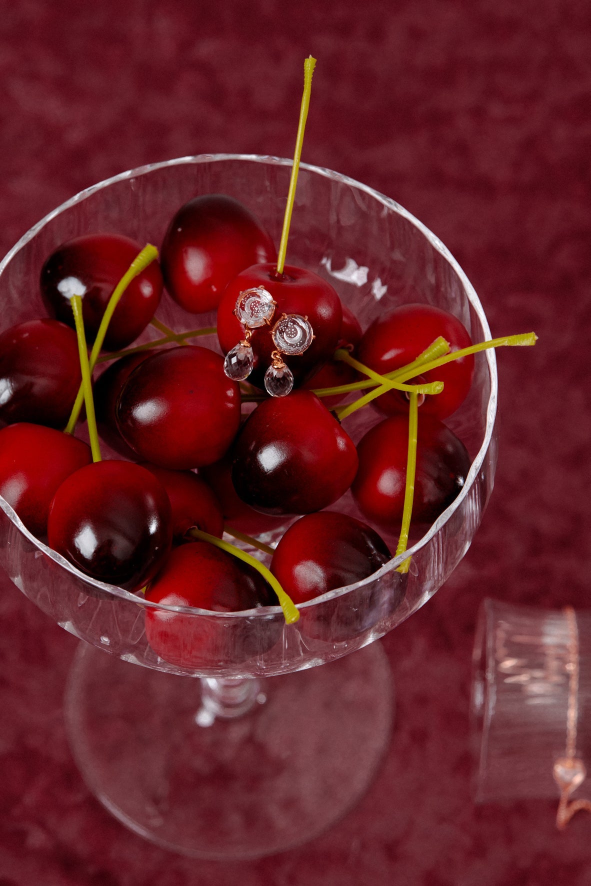 Clear Quartz Gold Crescent Moon Dangle Earrings - Dreamy