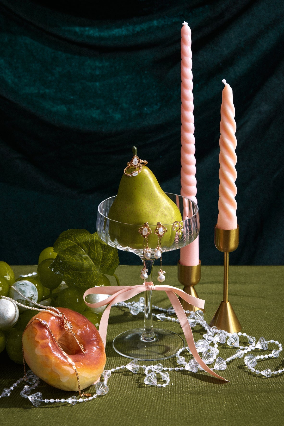 Moonstone & Pearl Gold Bracelet - Hazy