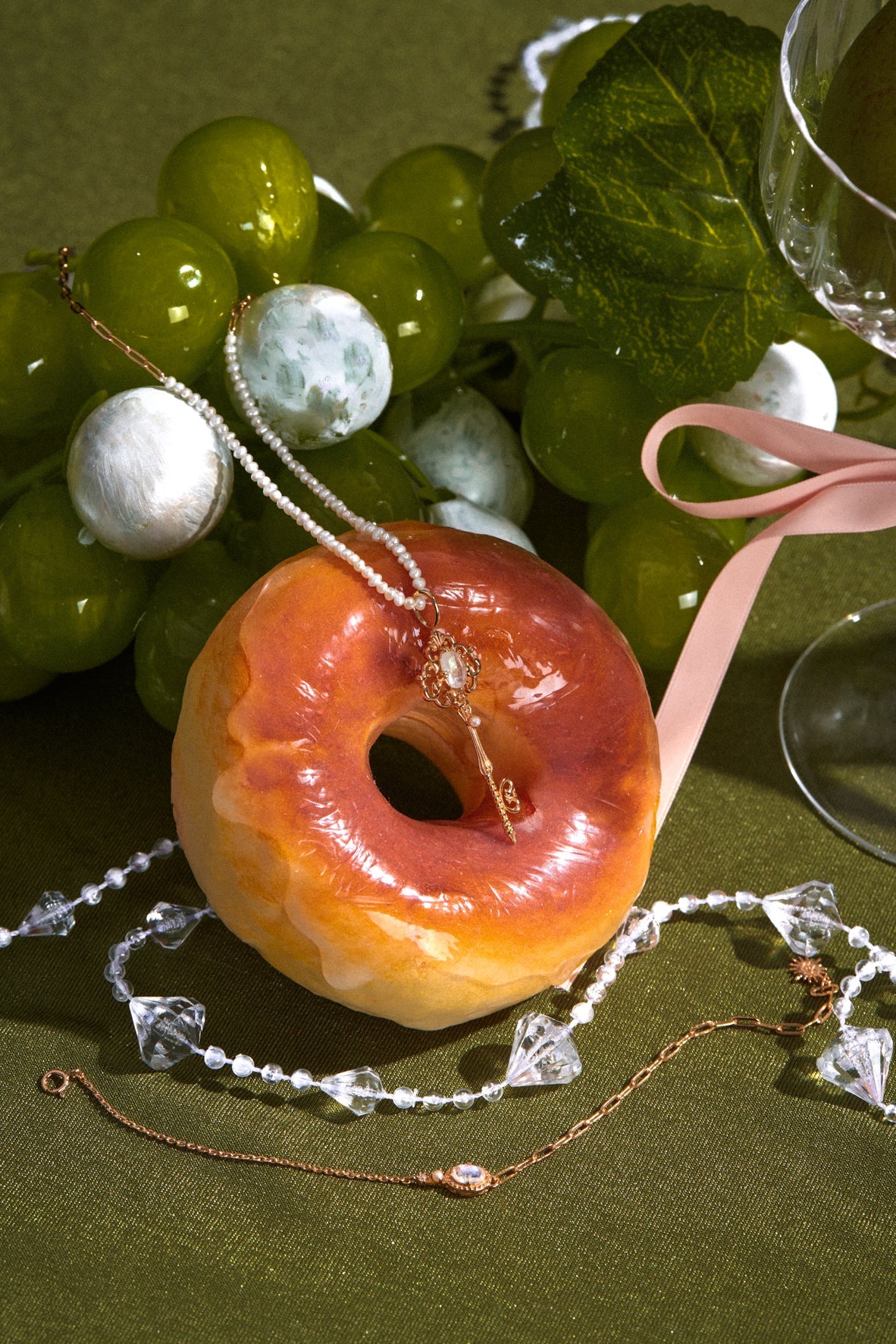 Moonstone & Pearl Gold Bracelet - Hazy