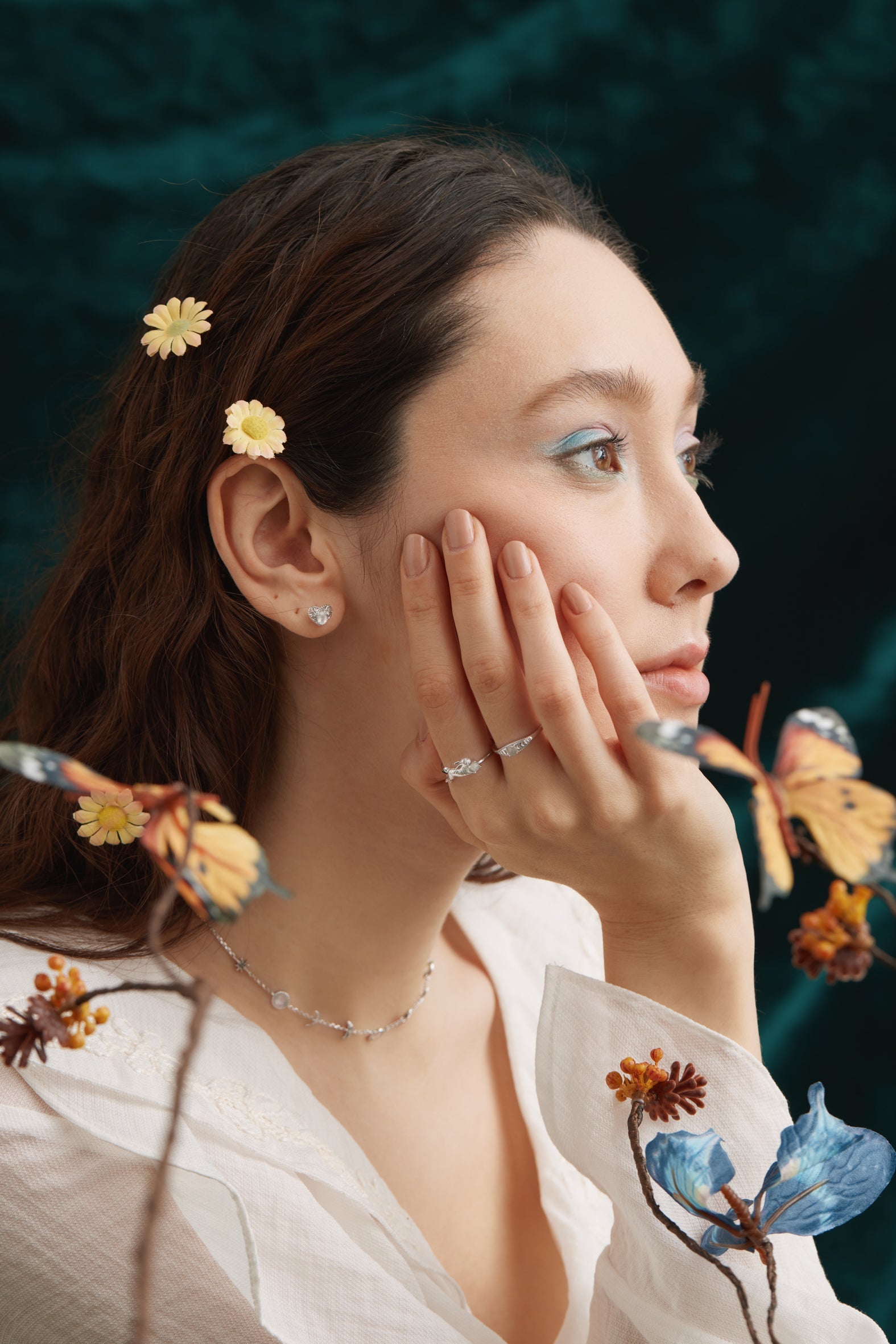 Moonstone Silver Moon Phases Ring - Moonbeam