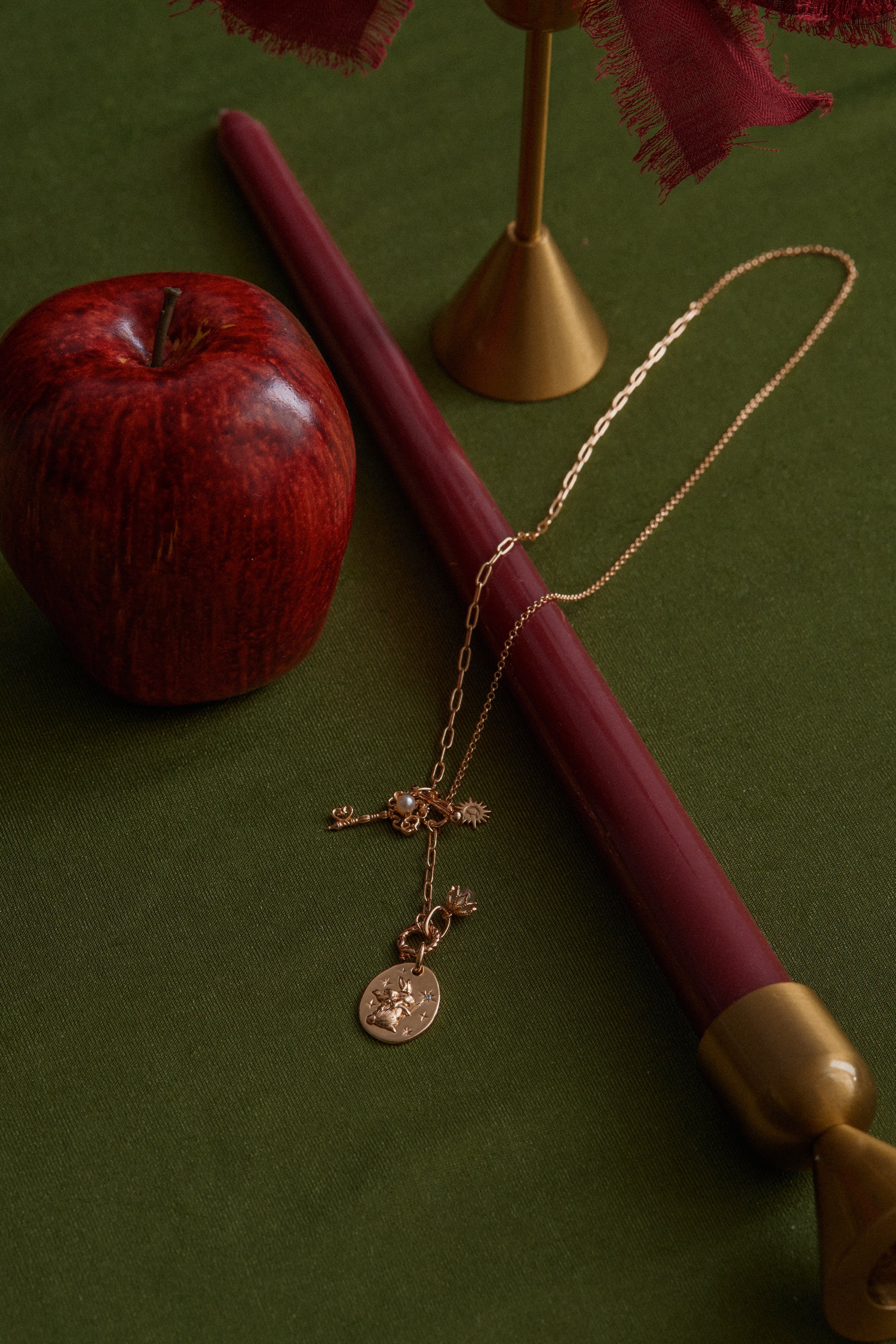 Mr White Rabbit with Magic Wand Silver Pendant