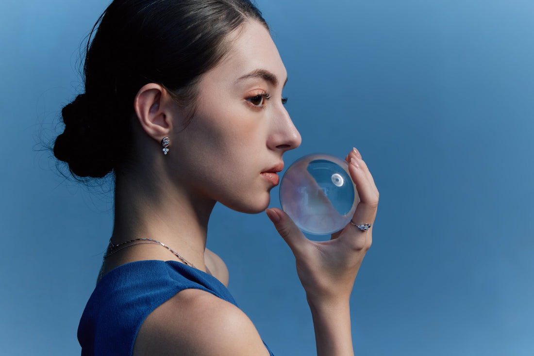 Moonstone Silver Moon & Star Earrings - Celeste