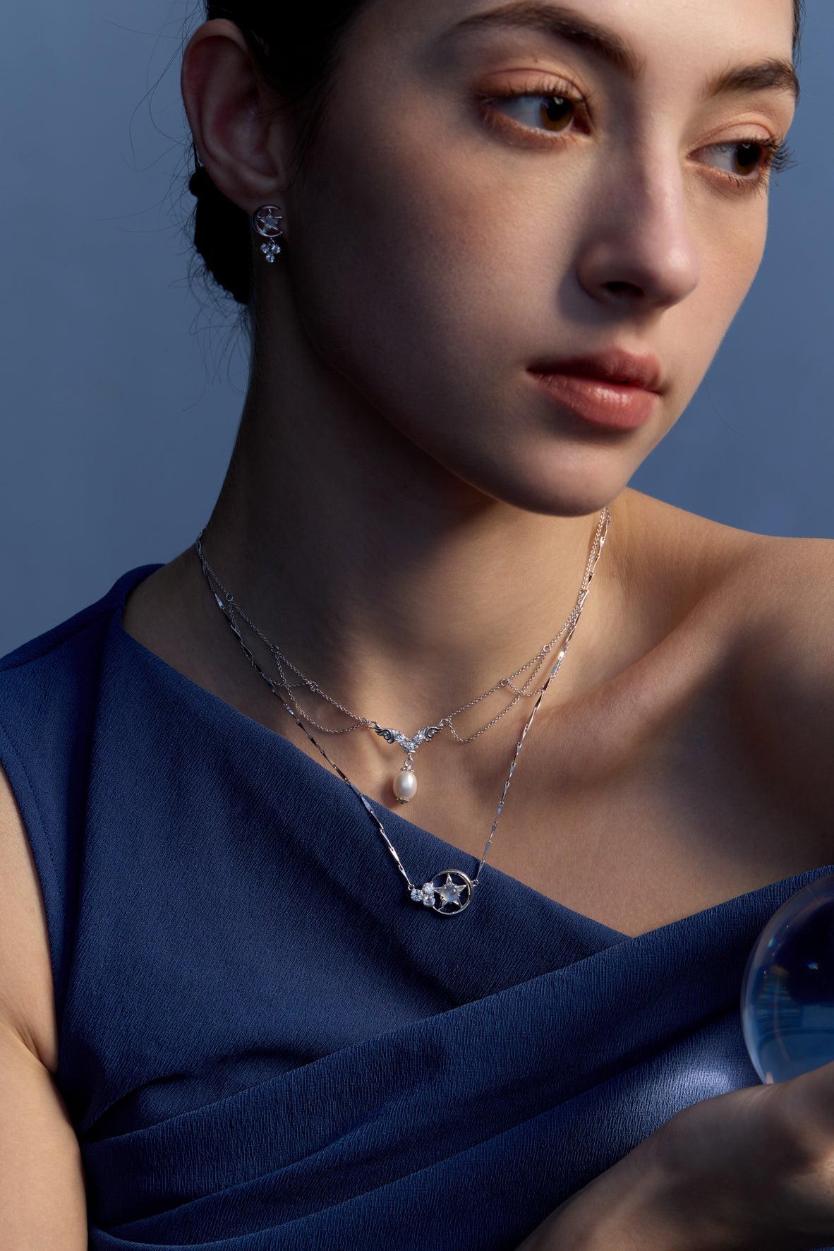 Freshwater Pearl Silver Festoon Necklace - Ophelia