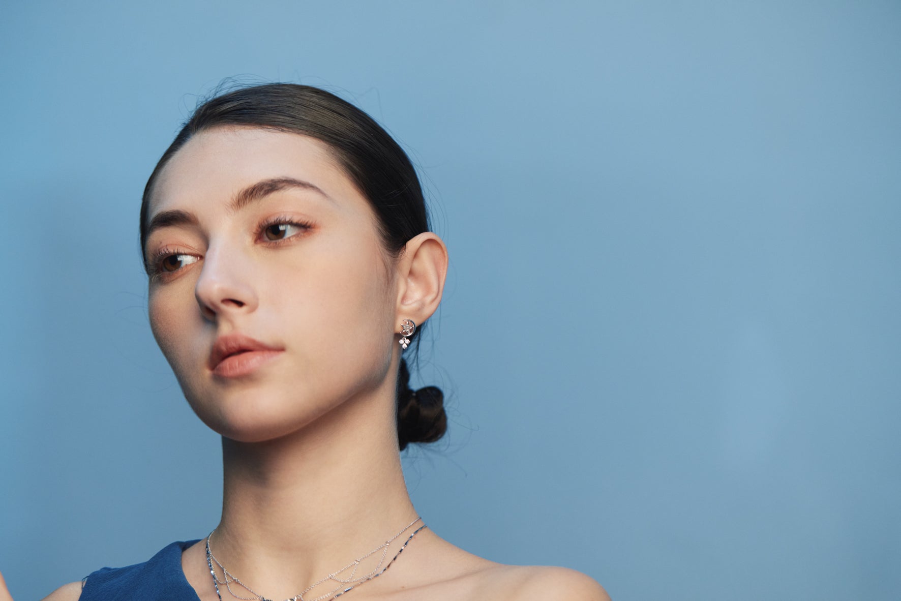 Moonstone Silver Moon & Star Earrings - Celeste