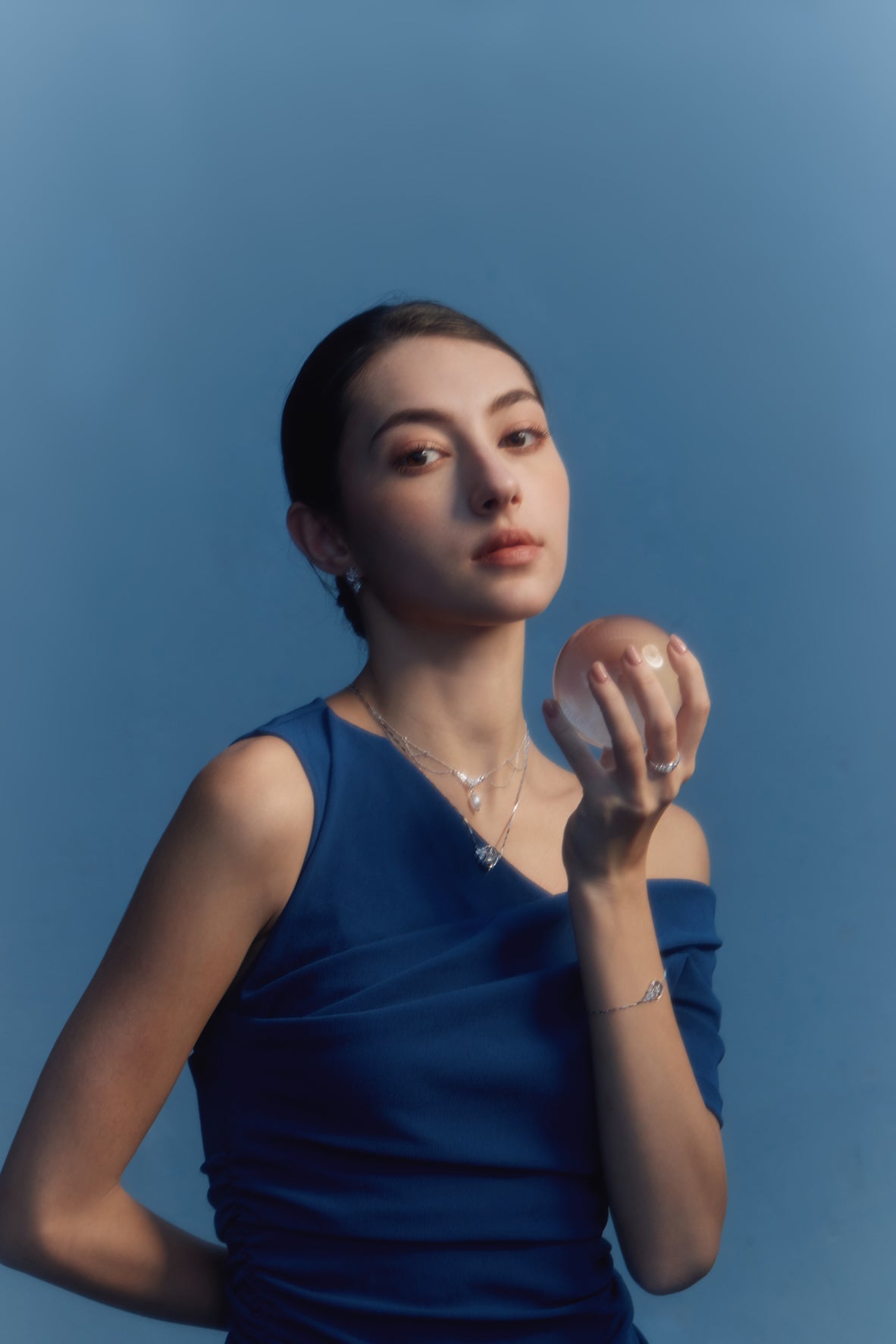 Freshwater Pearl Silver Festoon Necklace - Ophelia