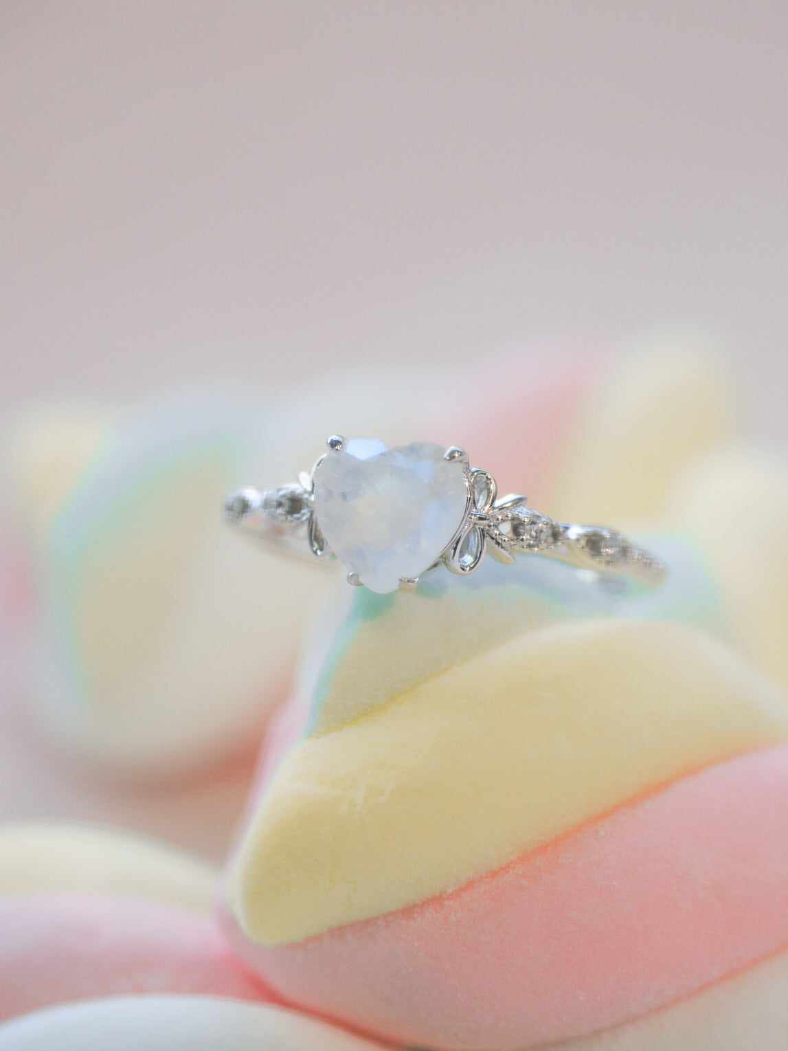 Moonstone Silver Heart Ring - Treasure