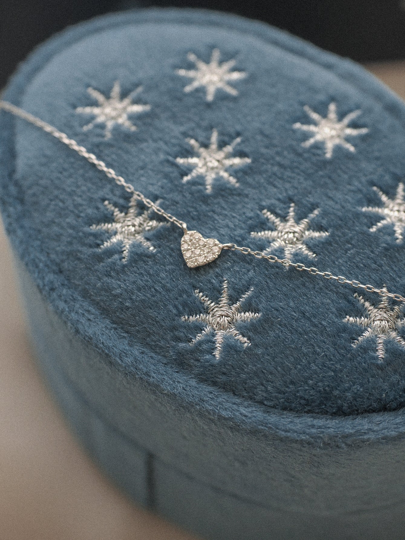 Love Story 14K White Gold Diamond Pavé Heart Necklace