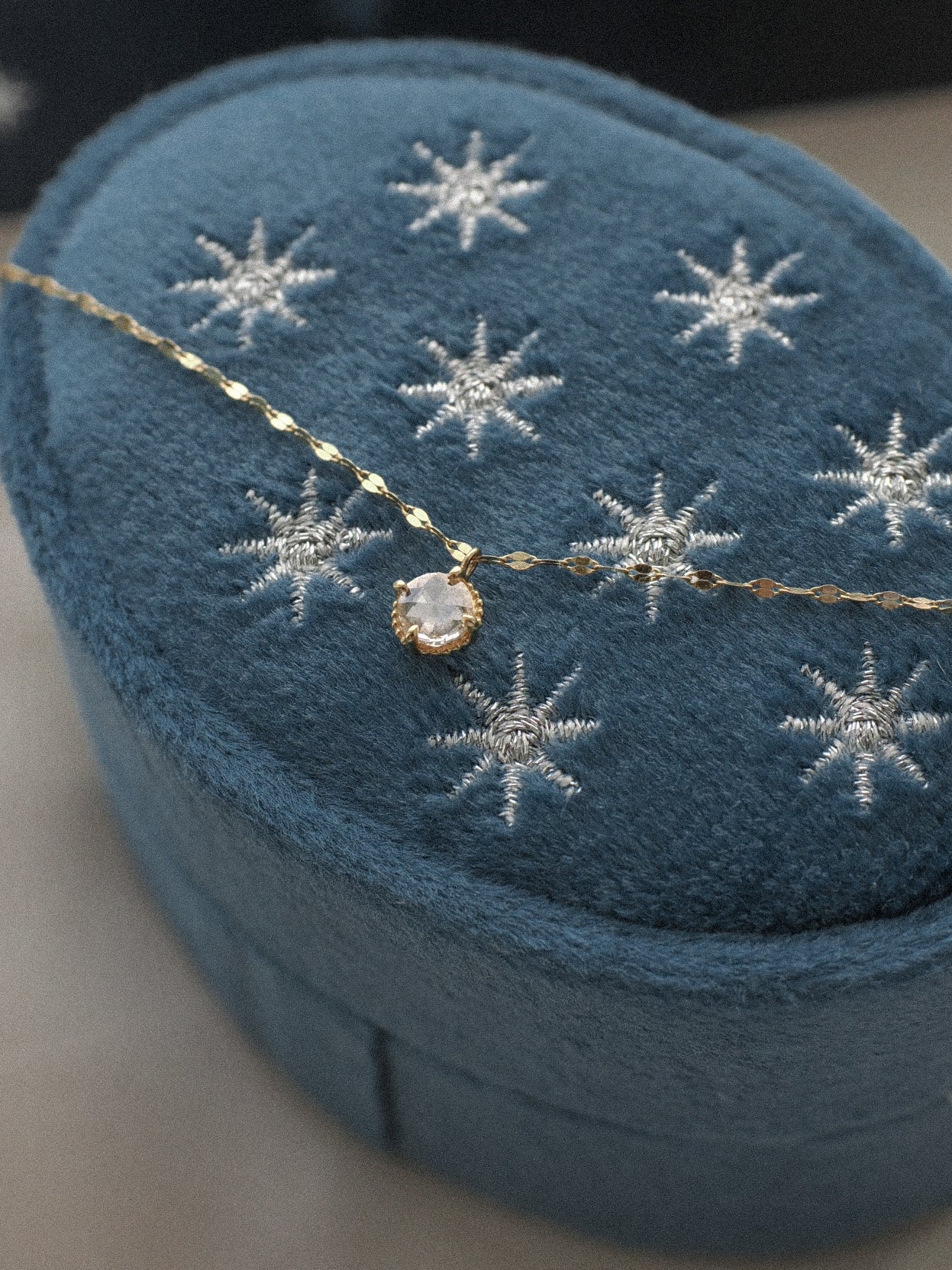 Ethereal 14K Yellow Gold Rose Cut Diamond Necklace