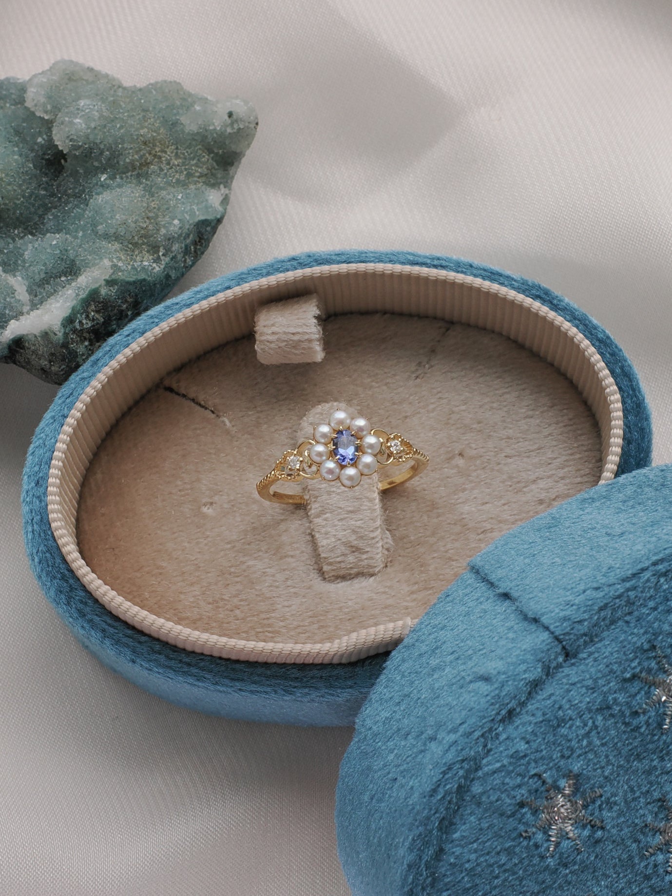 Georgia 14K Gold Tanzanite Cluster Ring