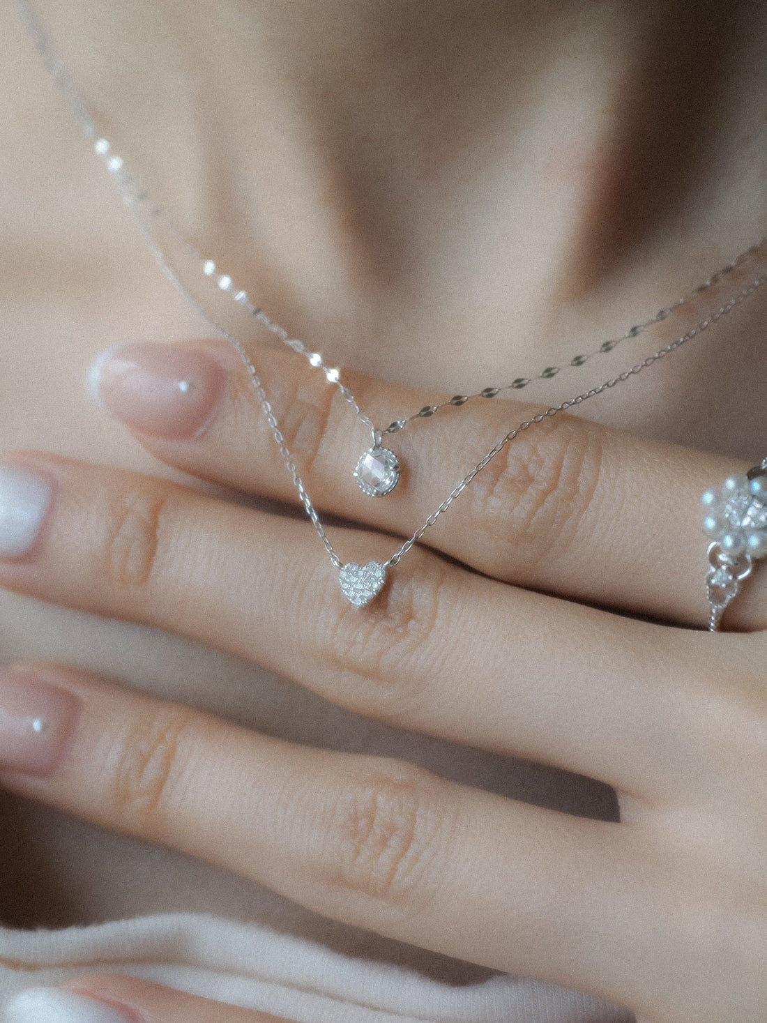 Ethereal 14K White Gold Rose Cut Diamond Necklace