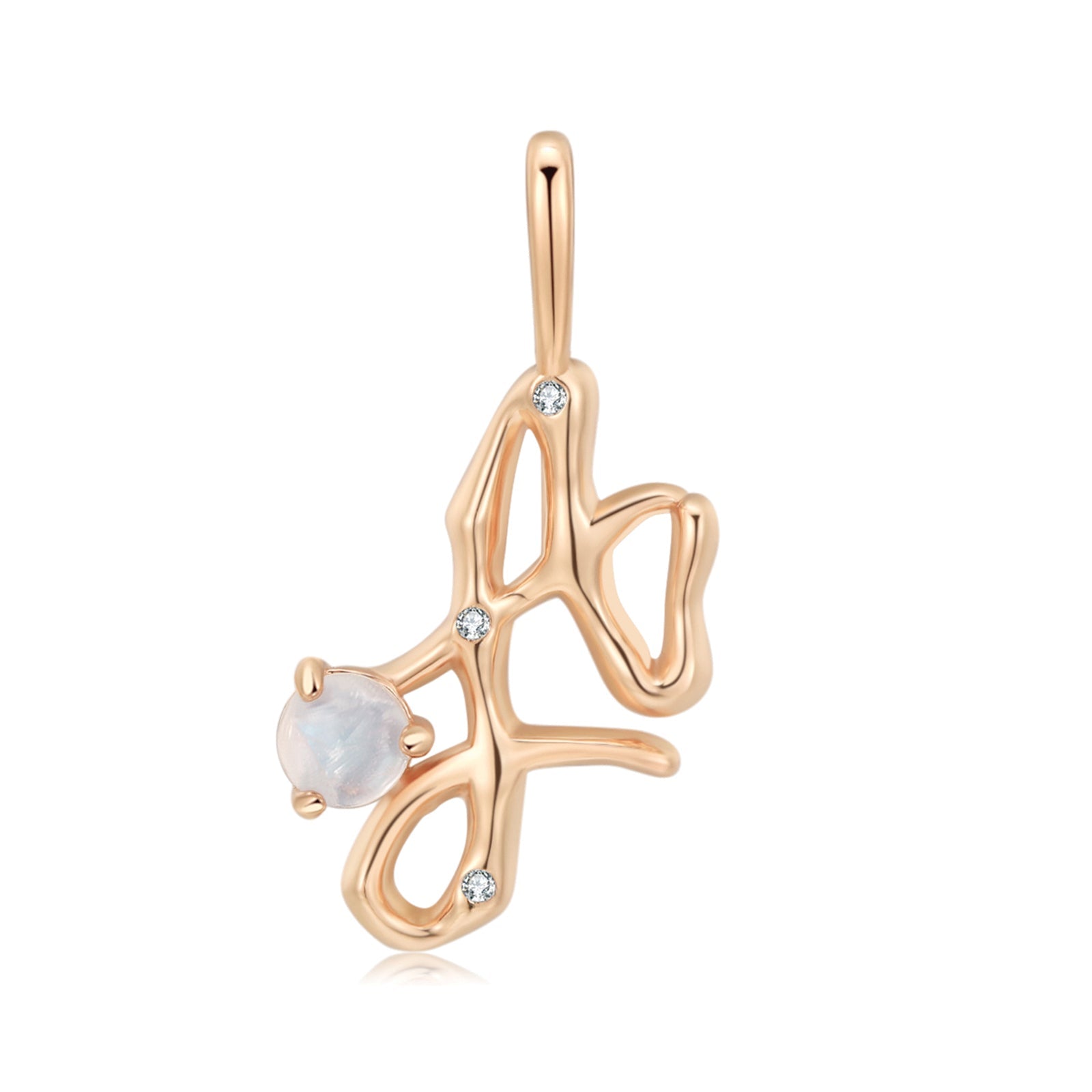Moonstone Gold Letter Pendant - A to Z