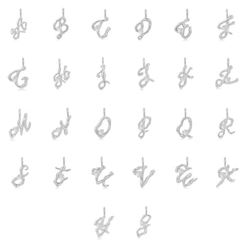 Moonstone Silver Letter Pendant - A to Z