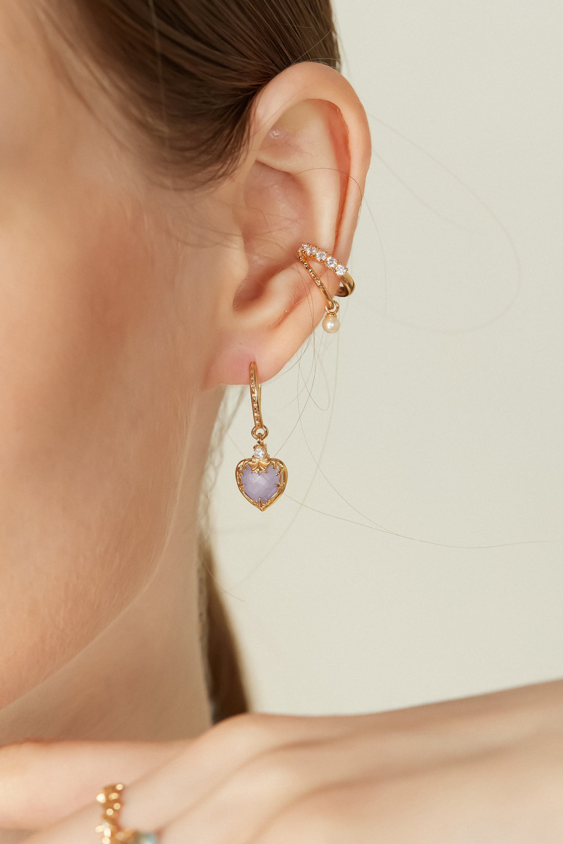 Lavender Quartz Gold Earrings - Miracle
