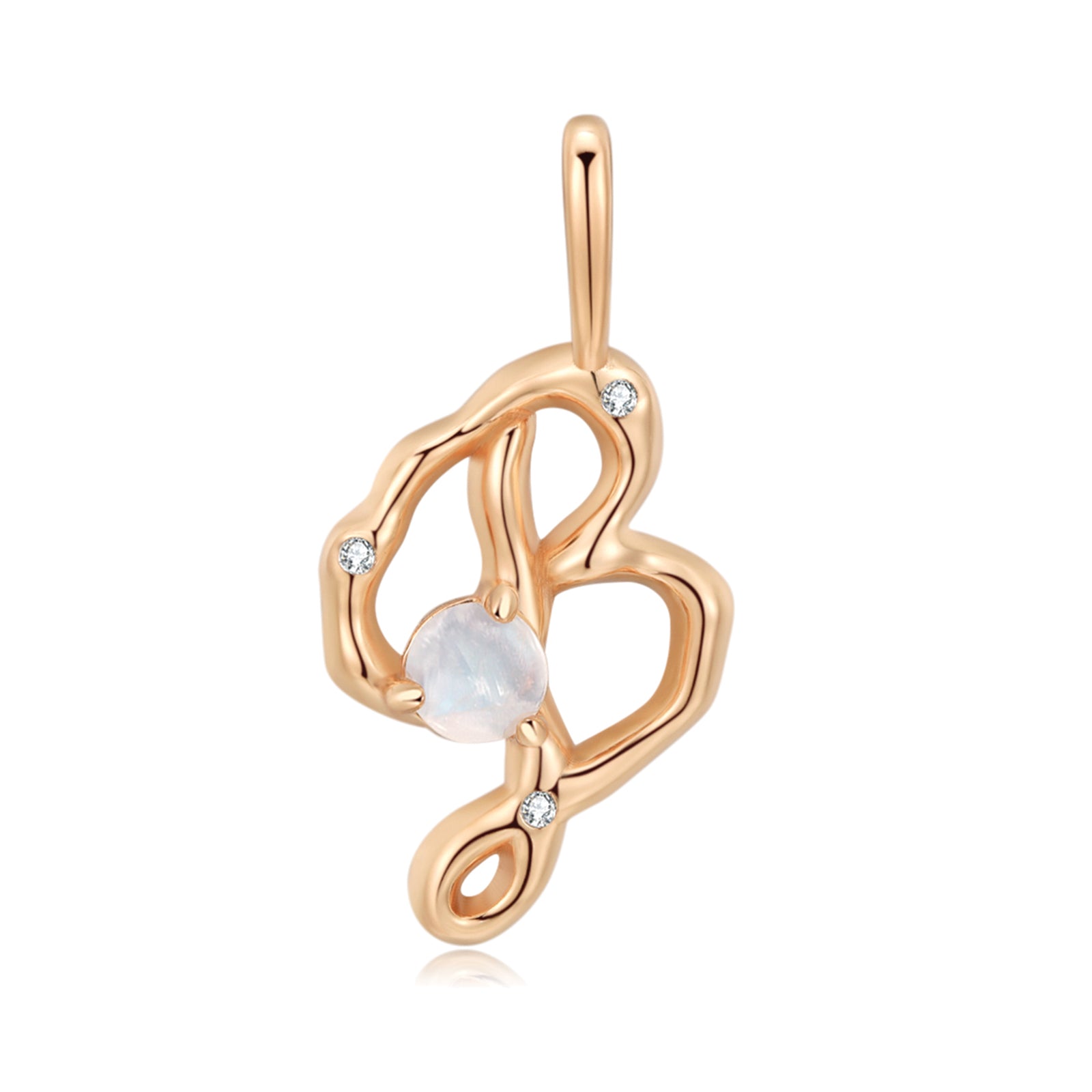 Moonstone Gold Letter Pendant - A to Z