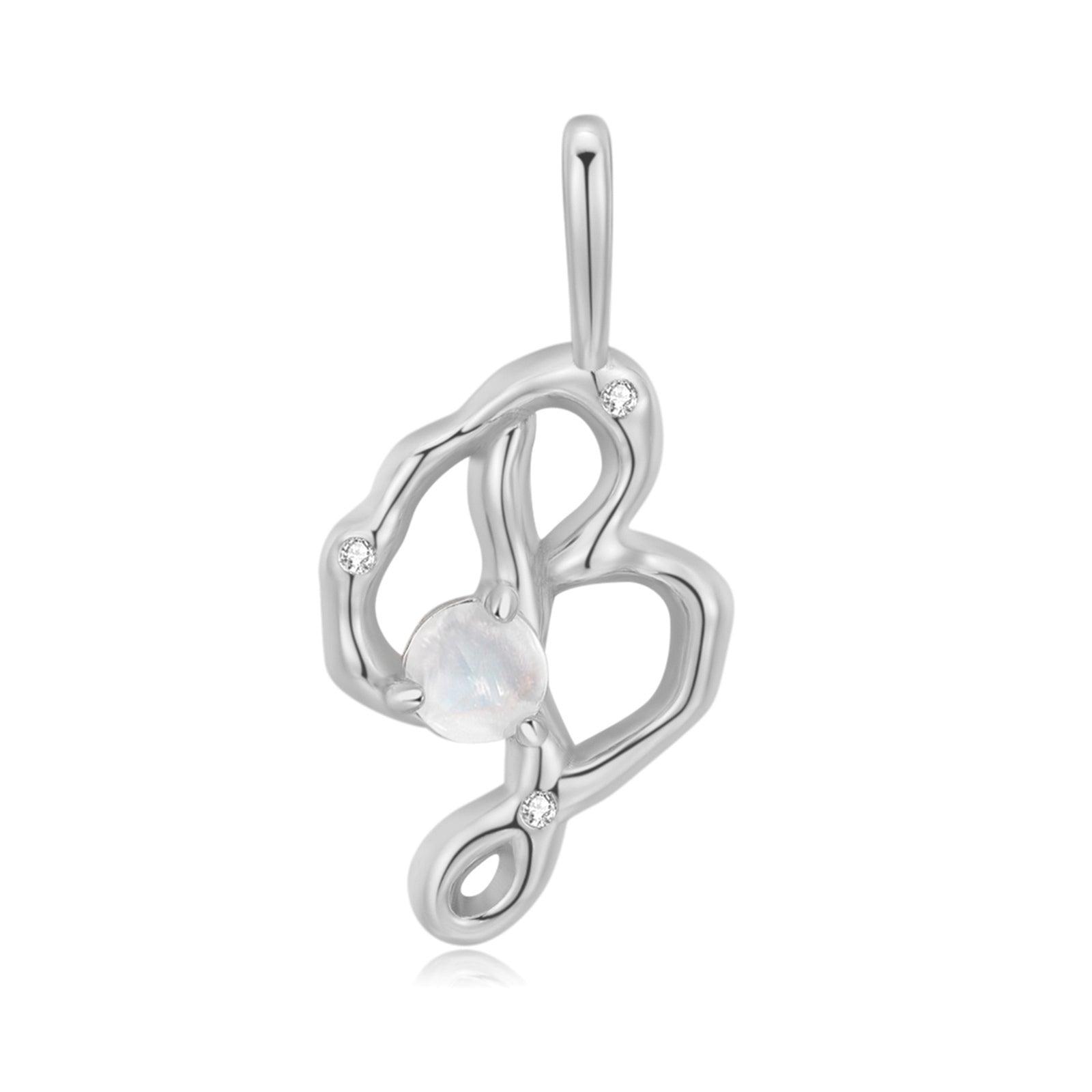 Moonstone Silver Letter Pendant - A to Z