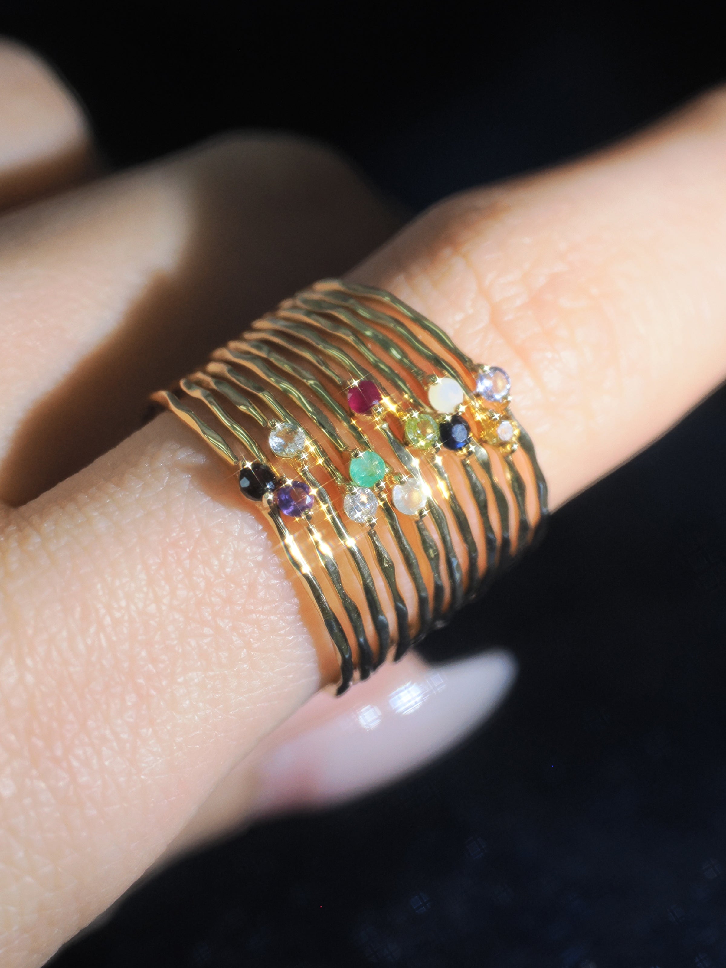 14K Gold Birthstone Dainty Ring