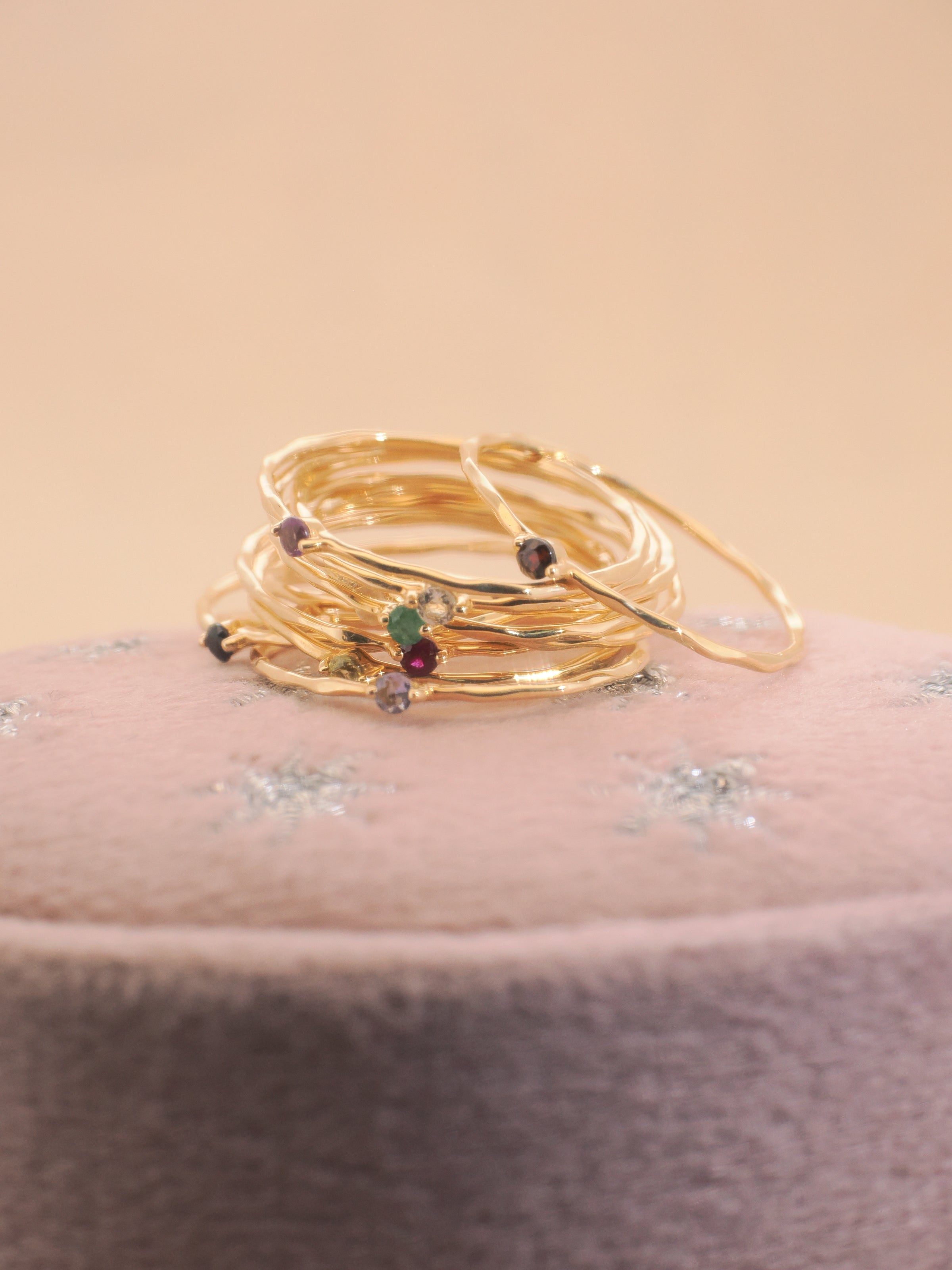 14K Gold Birthstone Dainty Ring
