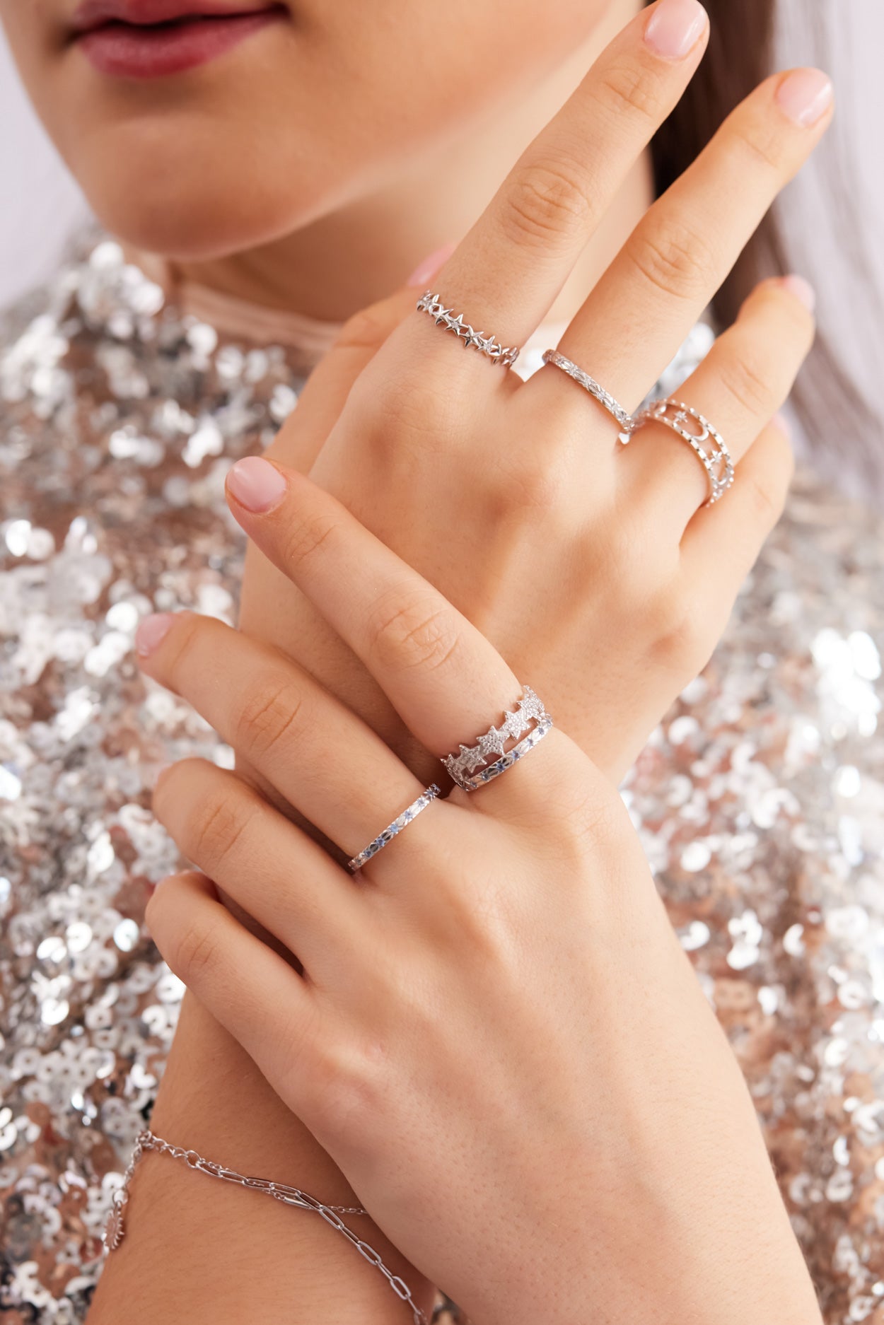 Silver Dainty Ring - Celestial