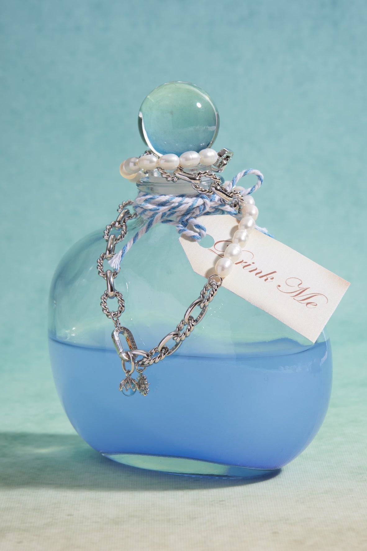 Blue Topaz Silver Floral Charm - Wildflower