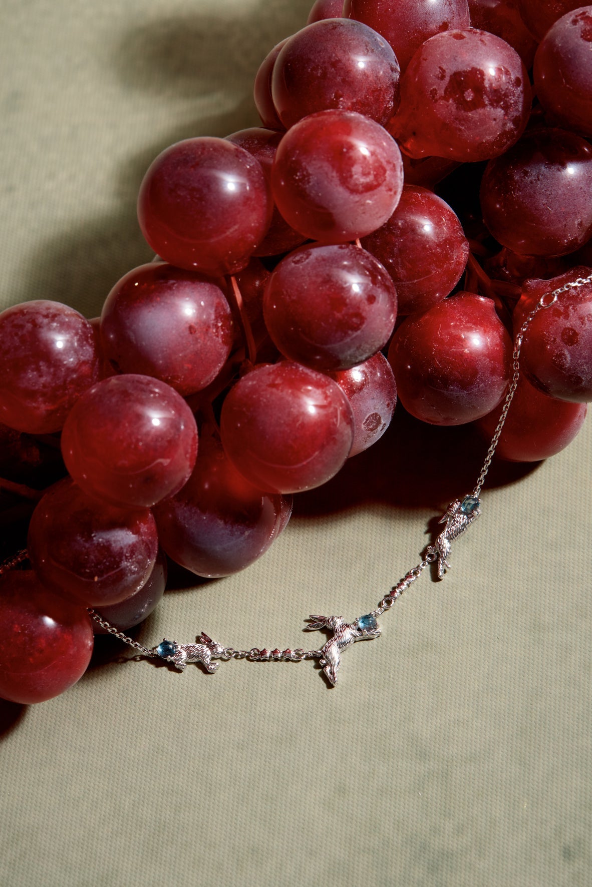 Blue Topaz Silver Leaping Rabbit Bracelet