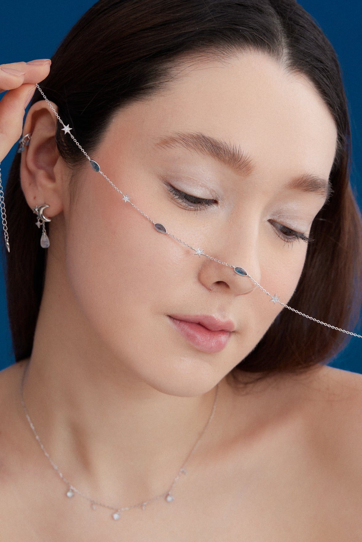 Blue Topaz Silver Star Choker - Lullaby