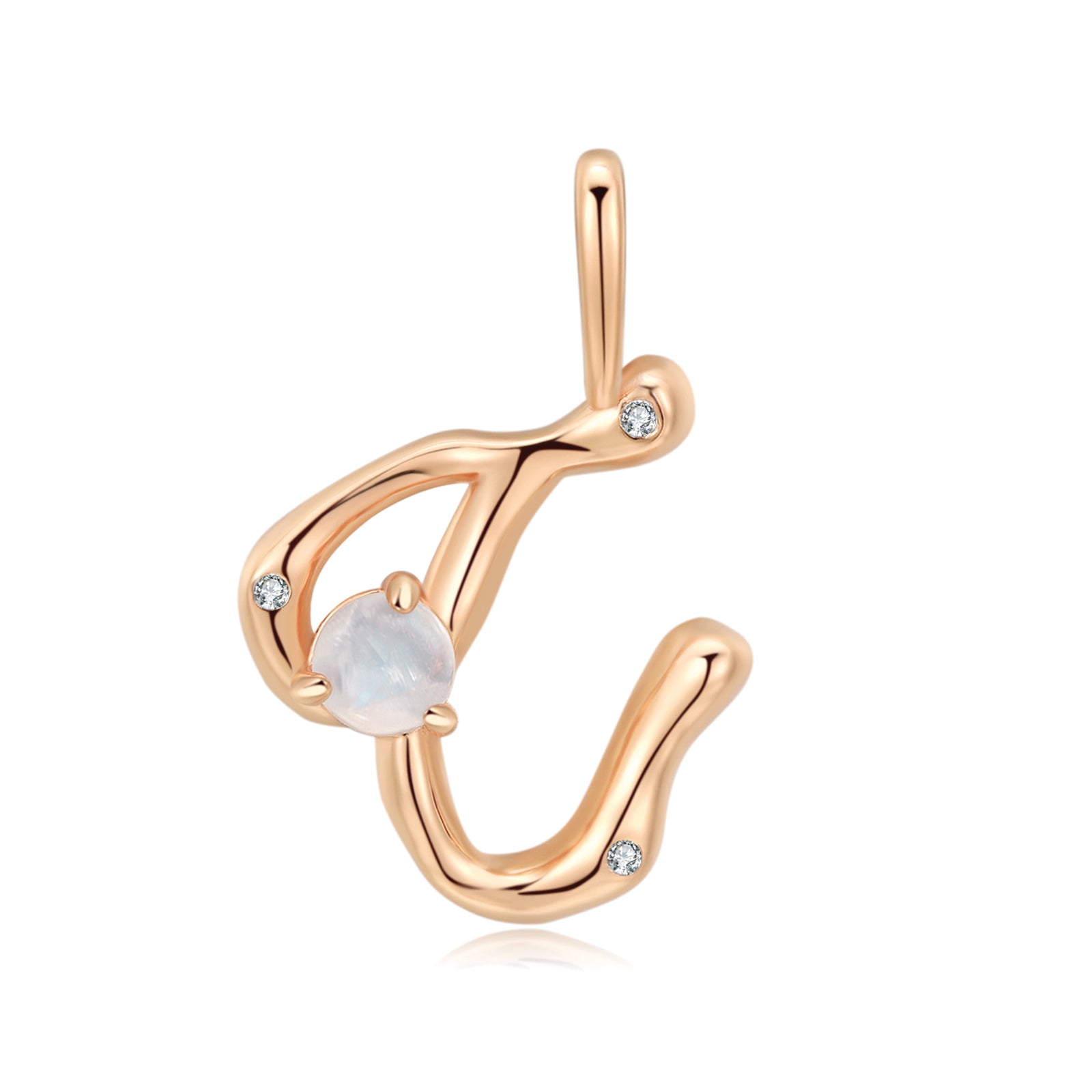 Moonstone Gold Letter Pendant - A to Z