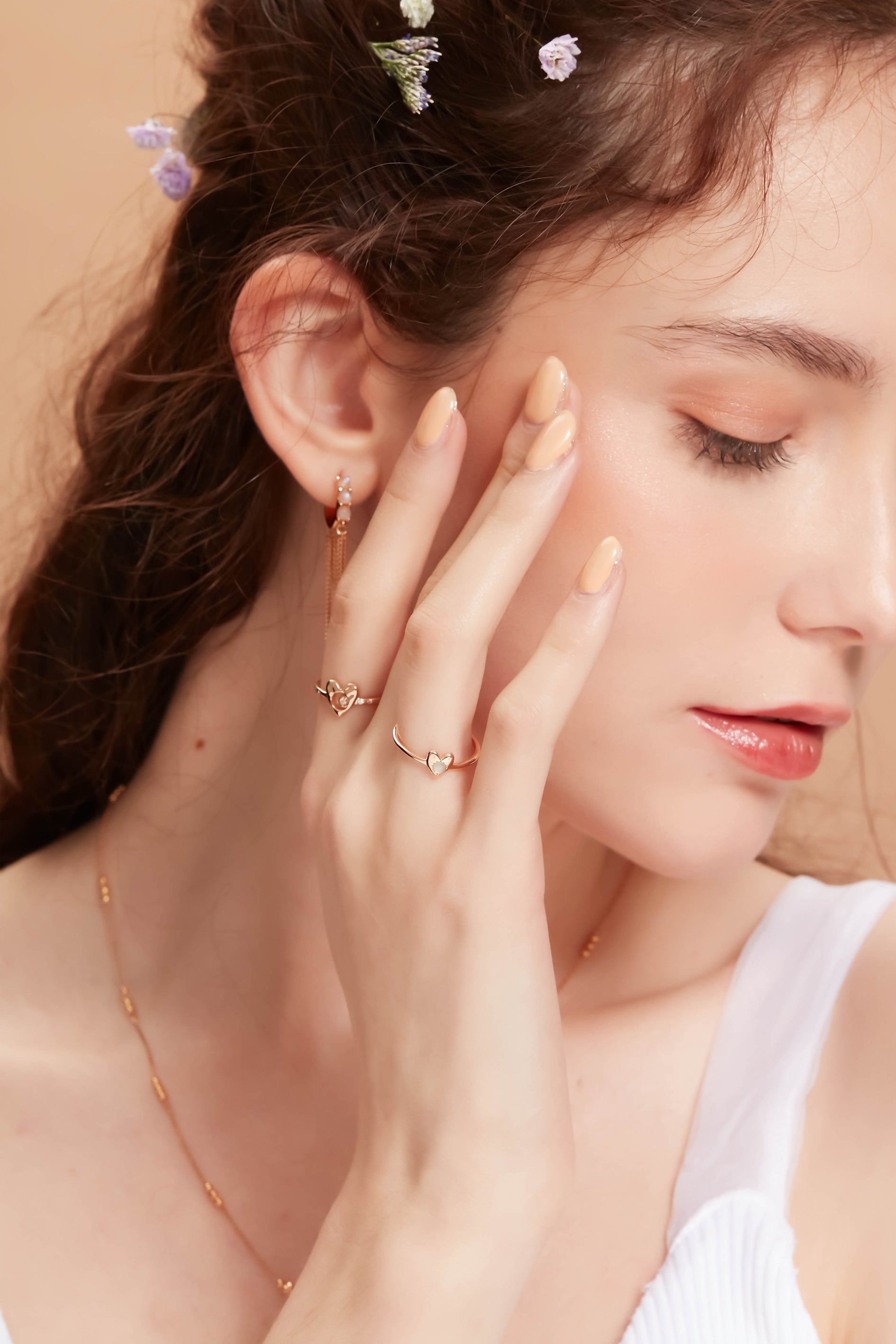 Moonstone Silver Heart Ring - Self Love