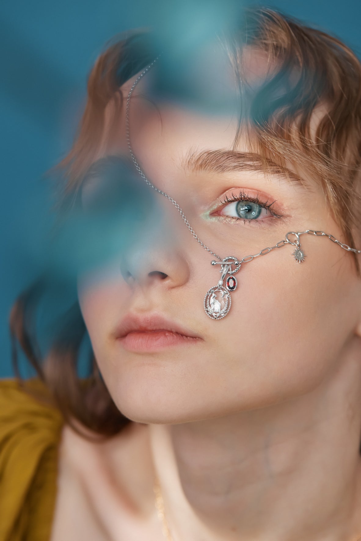 Clear Quartz Silver Pendant - Cheshire Cat