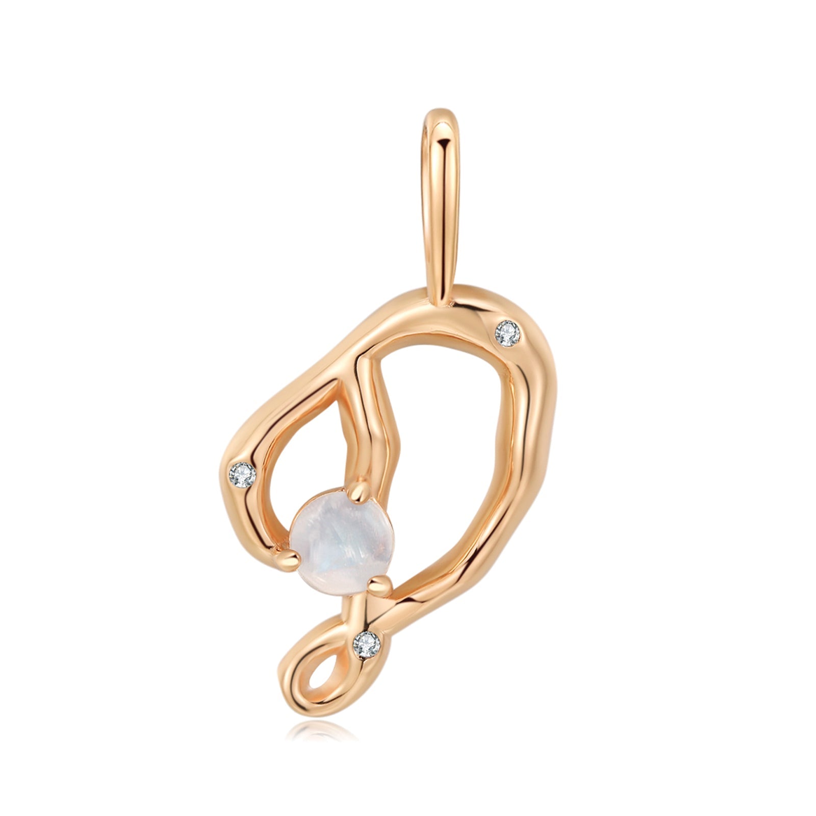 Moonstone Gold Letter Pendant - A to Z